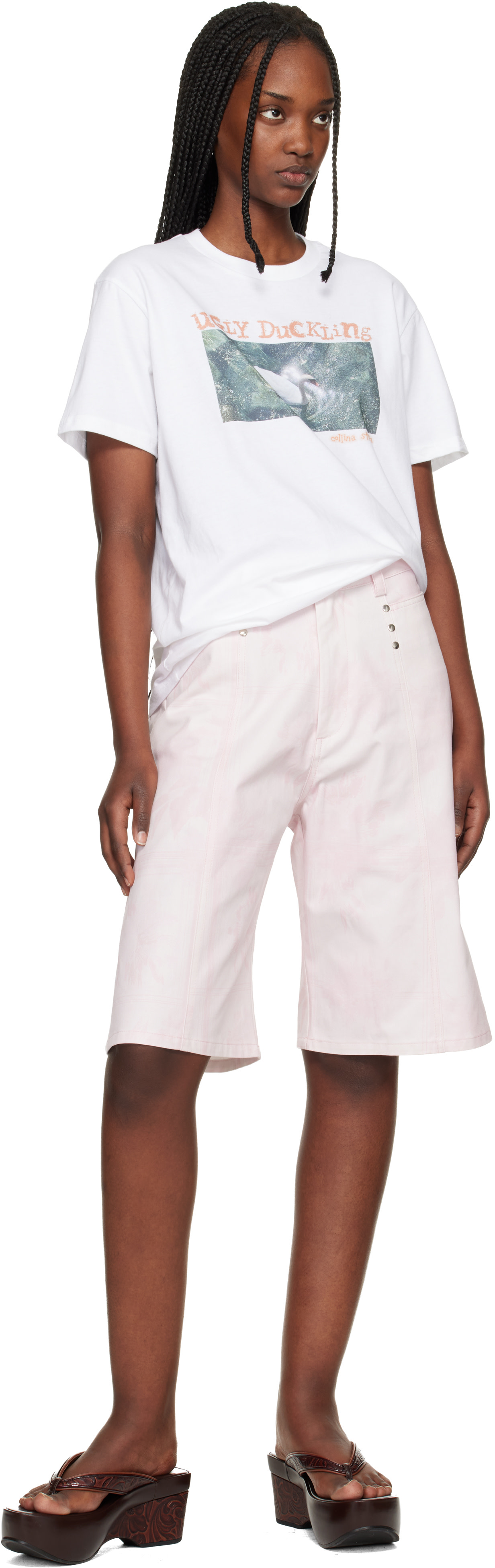 Collina Strada: Pink Picnic Chason Shorts | SSENSE South Korea