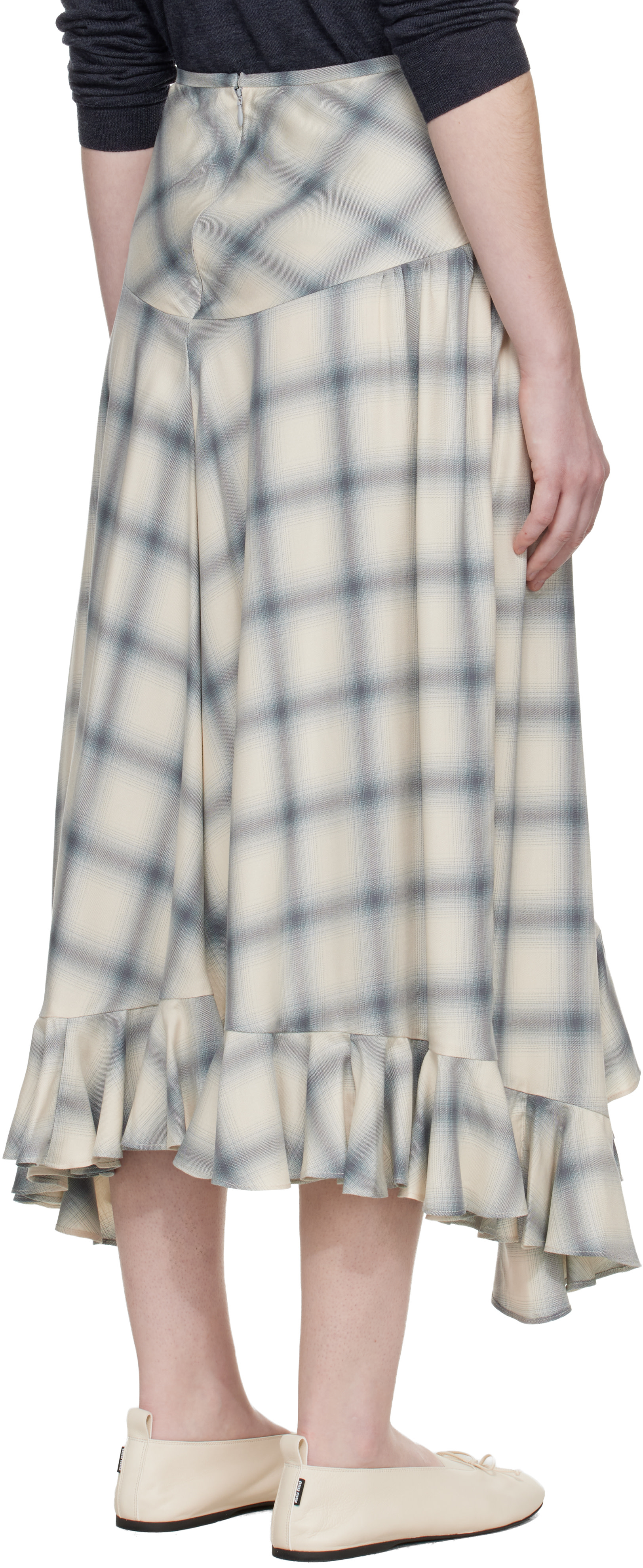 COLLINA STRADA スカート Collina Strada: Off White Florist Midi Skirt | SSENSE
