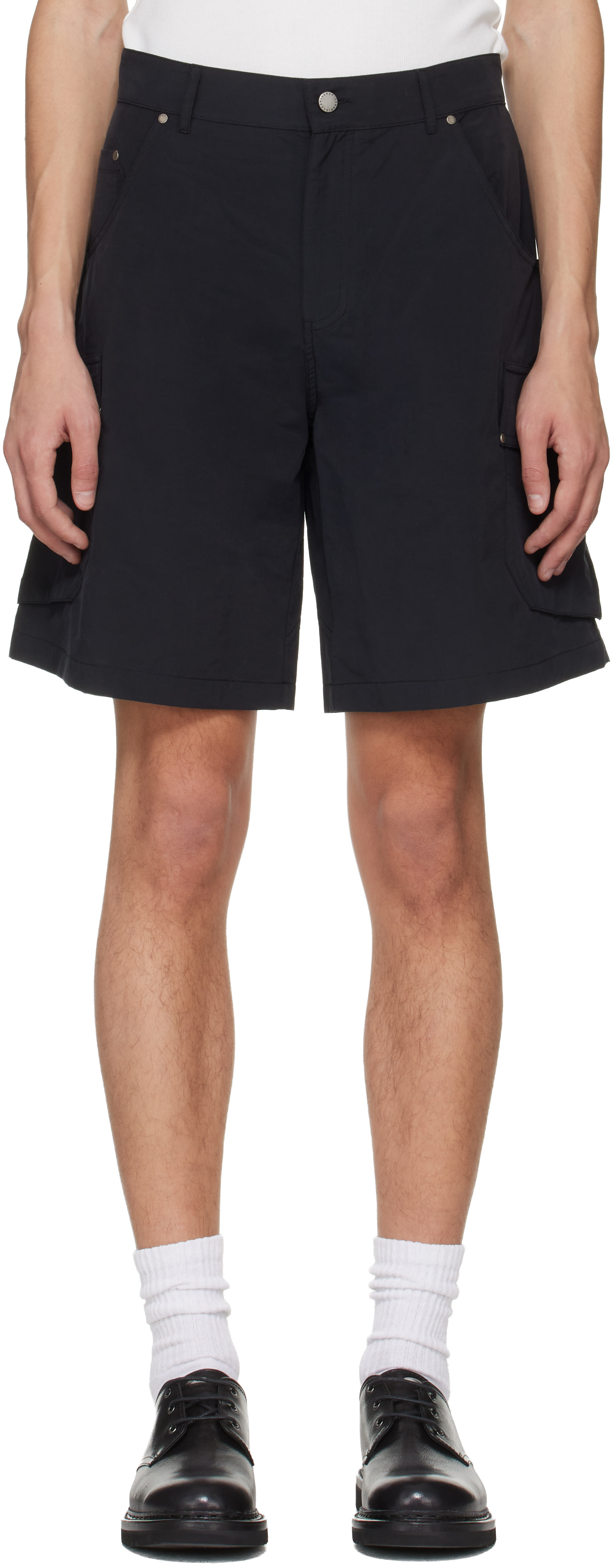 Serapis - Short cargo Riveted noir en nylon