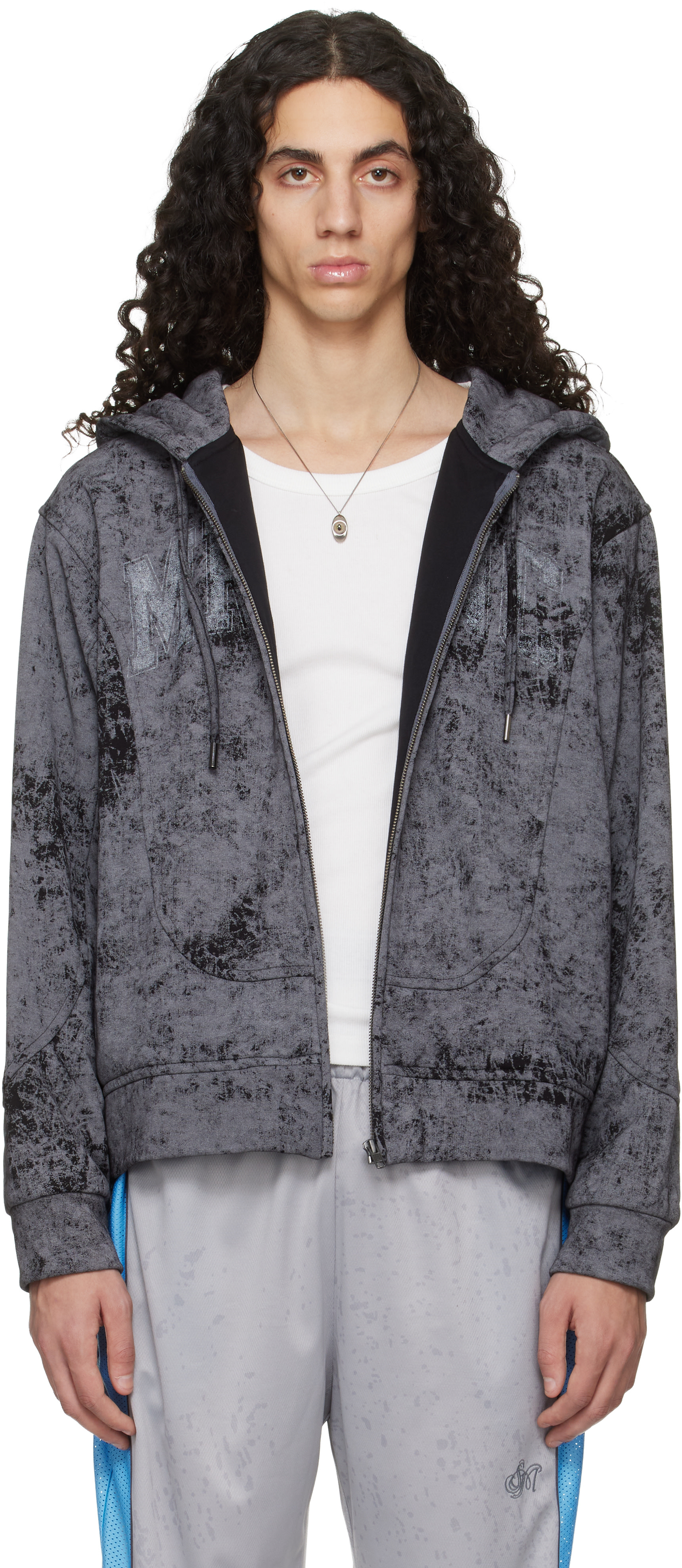 Serapis - Pull à capuche gris en jersey