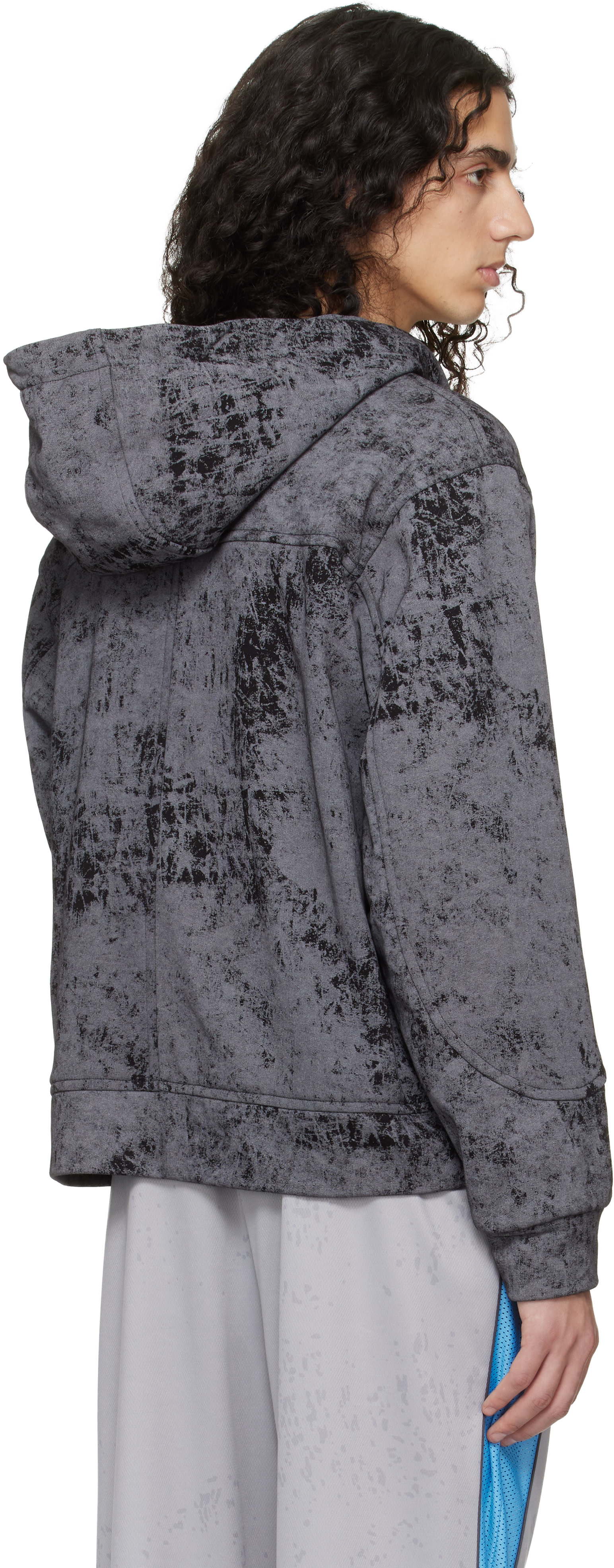 Serapis - Pull à capuche gris en jersey