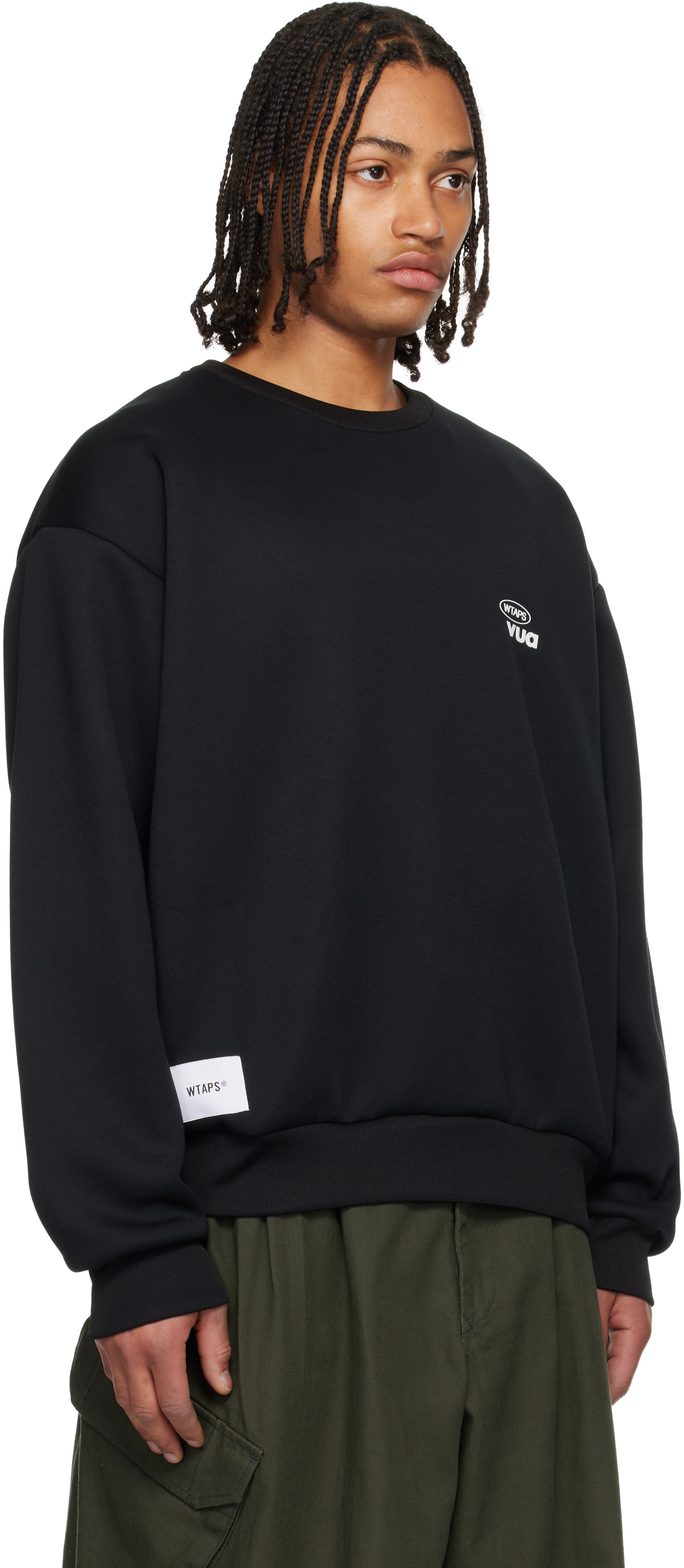 WTAPS: Black Wound Sweatshirt | SSENSE