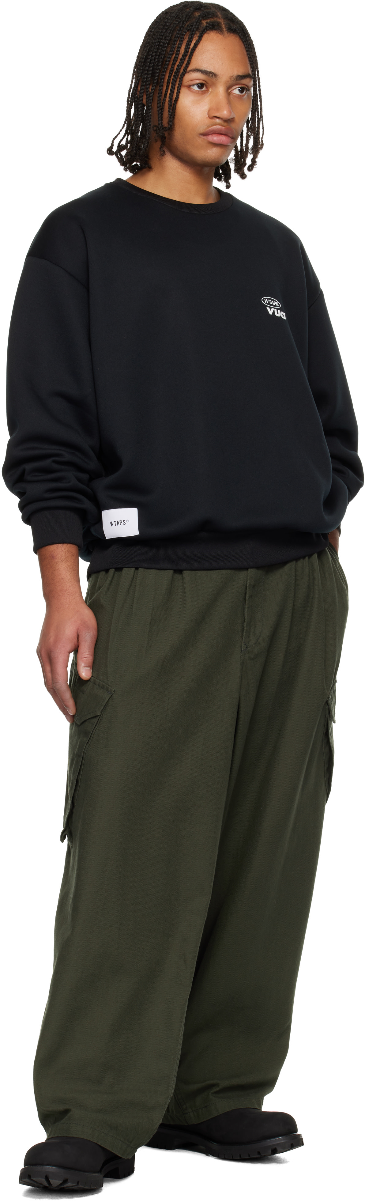 WTAPS: Black Wound Sweatshirt | SSENSE