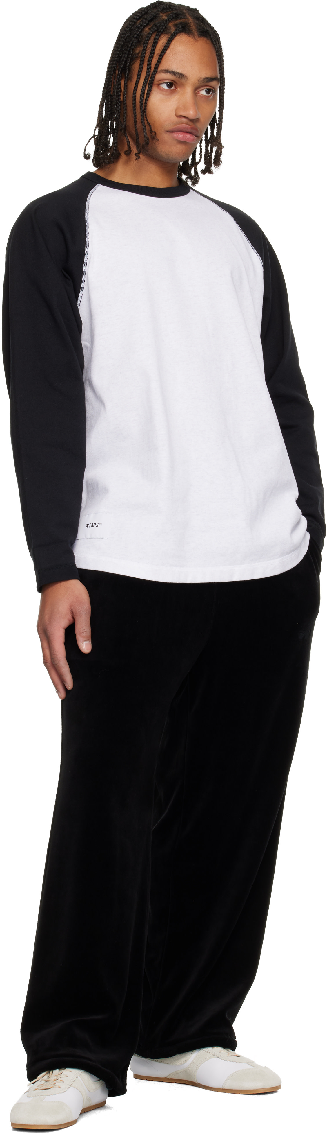 WTAPS: Black & Gray Ian LS T-shirt | SSENSE Canada