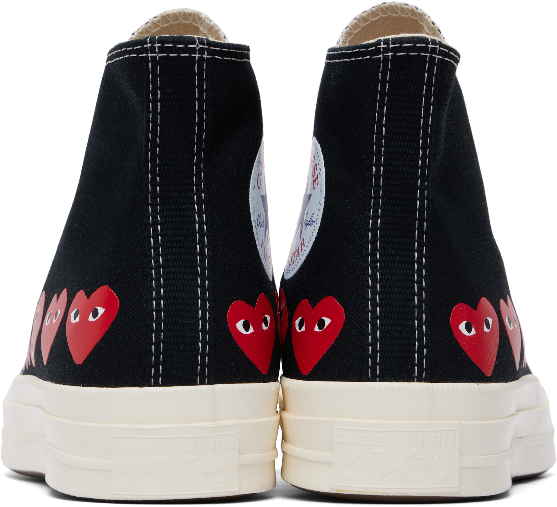 COMME des GARÇONS PLAY: Black Converse Edition Chuck 70 Multi