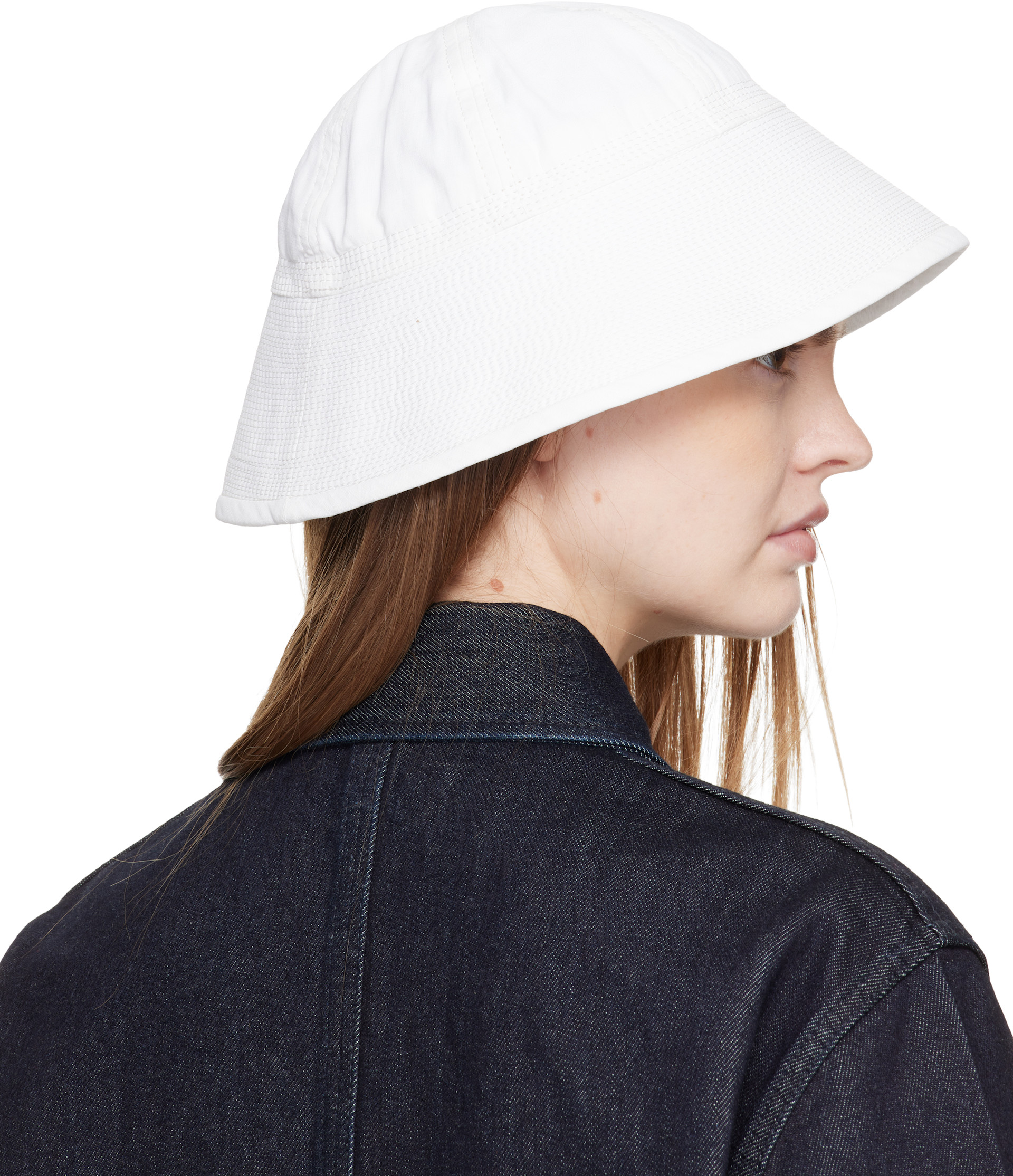 Jil Sander: オフホワイト リネン バケットハット | SSENSE 日本