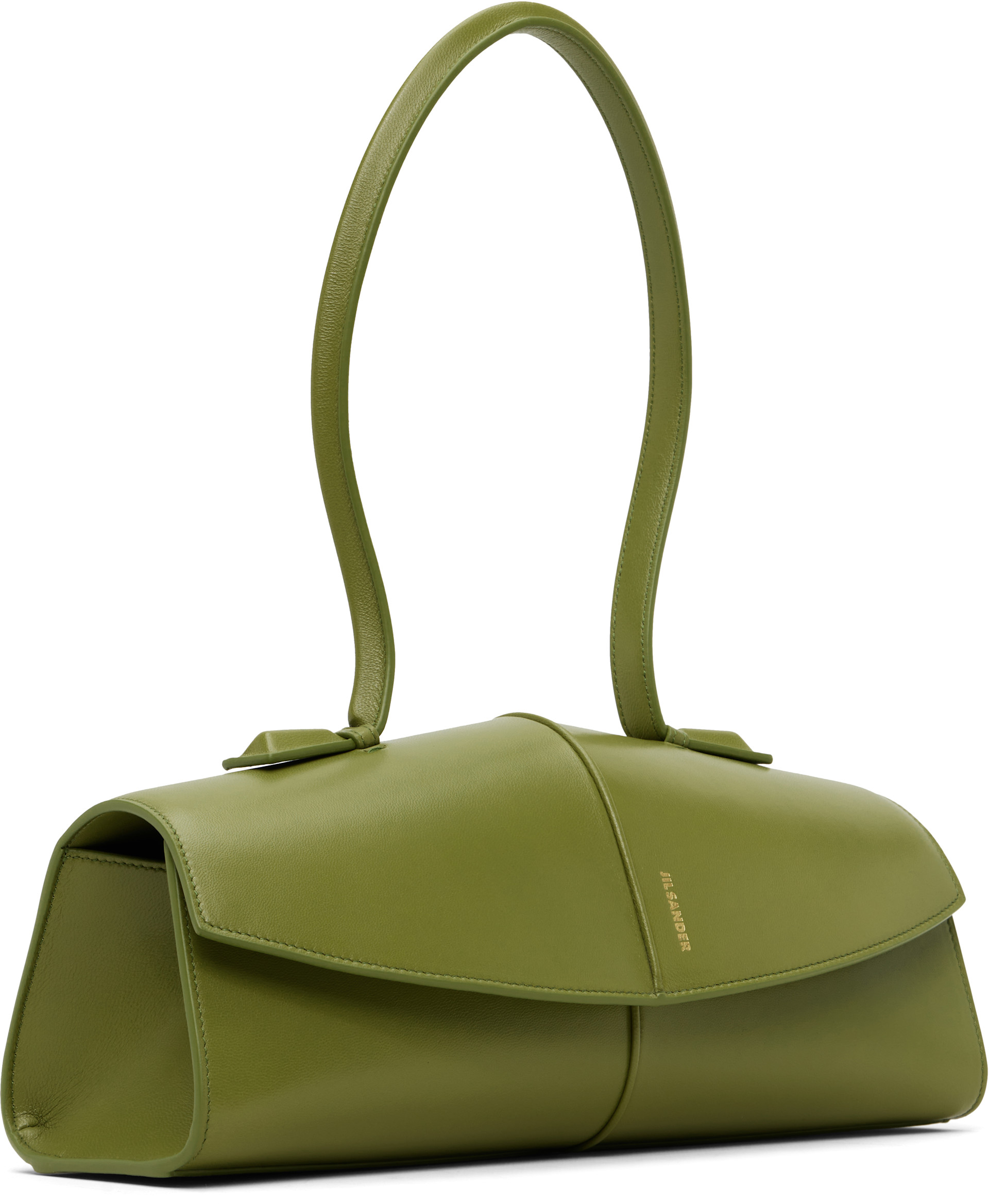 Jil Sander: グリーン Linea ショルダーバッグ | SSENSE 日本