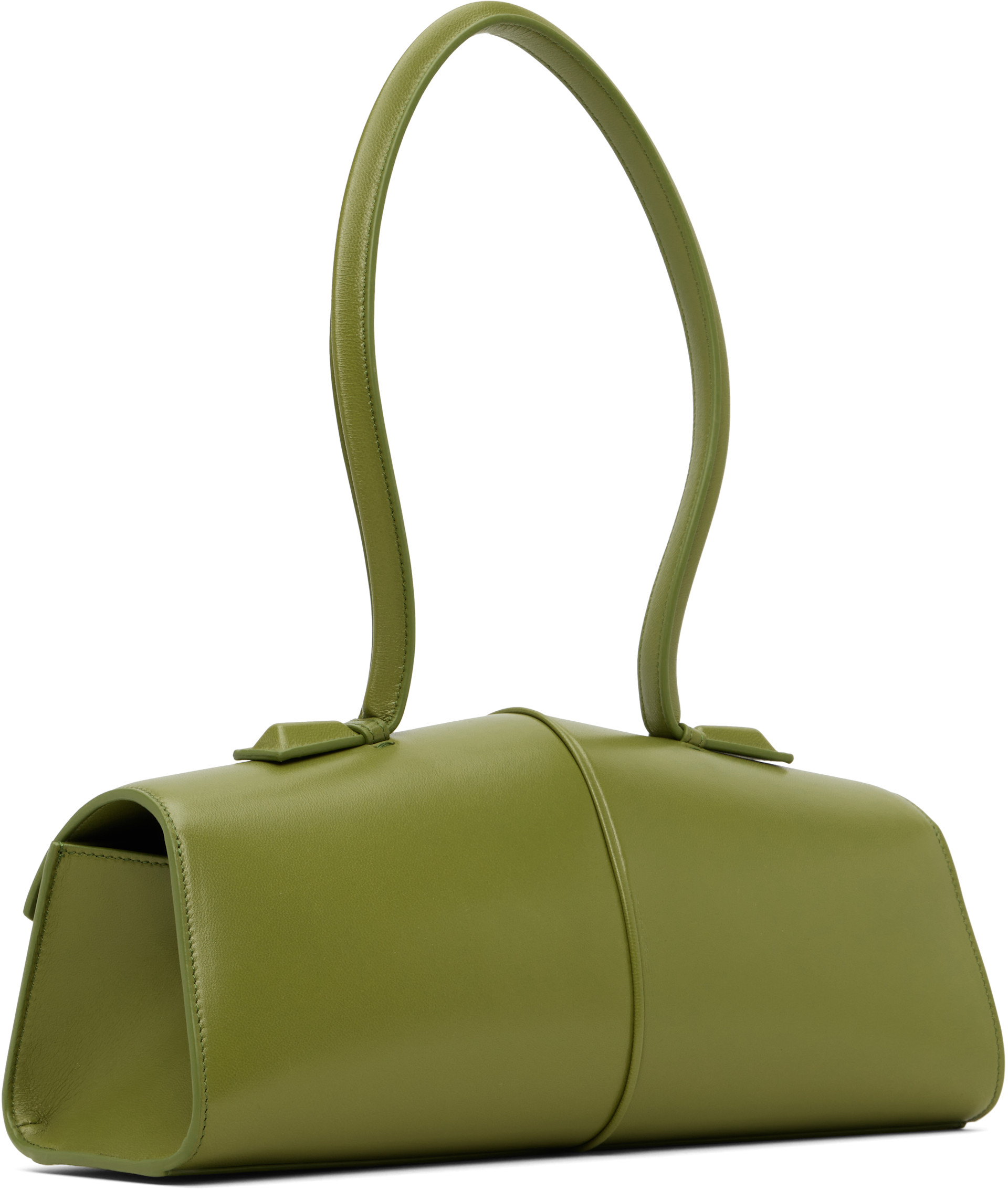新品未使用JIL SANDER グリーン 革編みバッグ Jil Sander: グリーン Linea ショルダーバッグ | SSENSE 日本