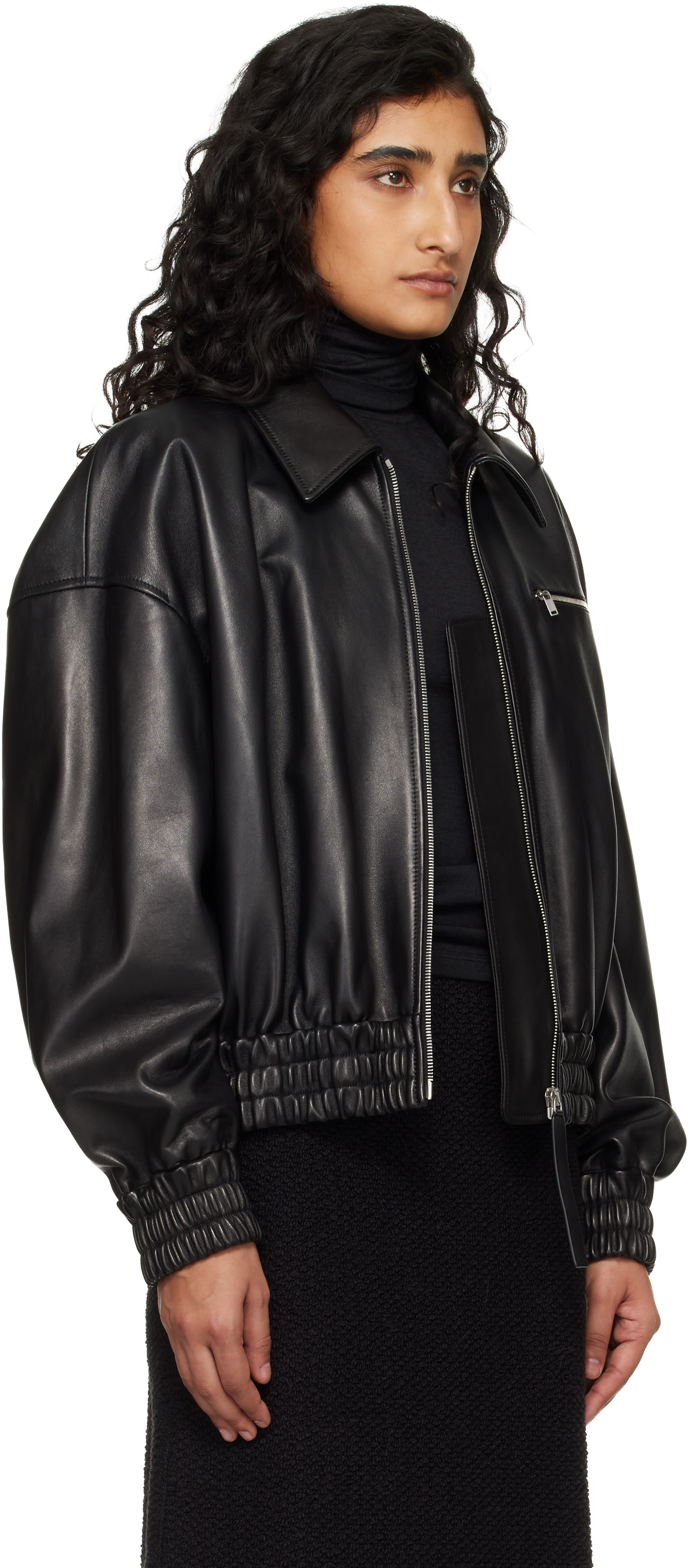Jil Sander - Blouson noir en cuir