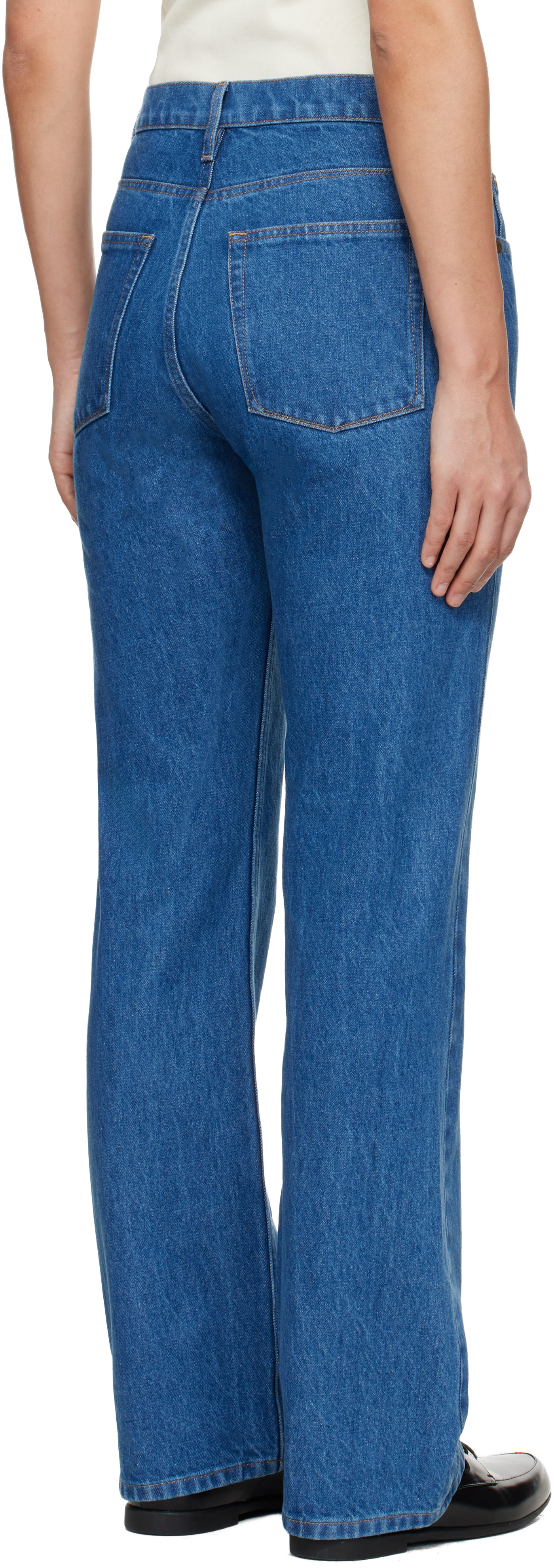 Jil Sander - Jean évasé bleu en denim