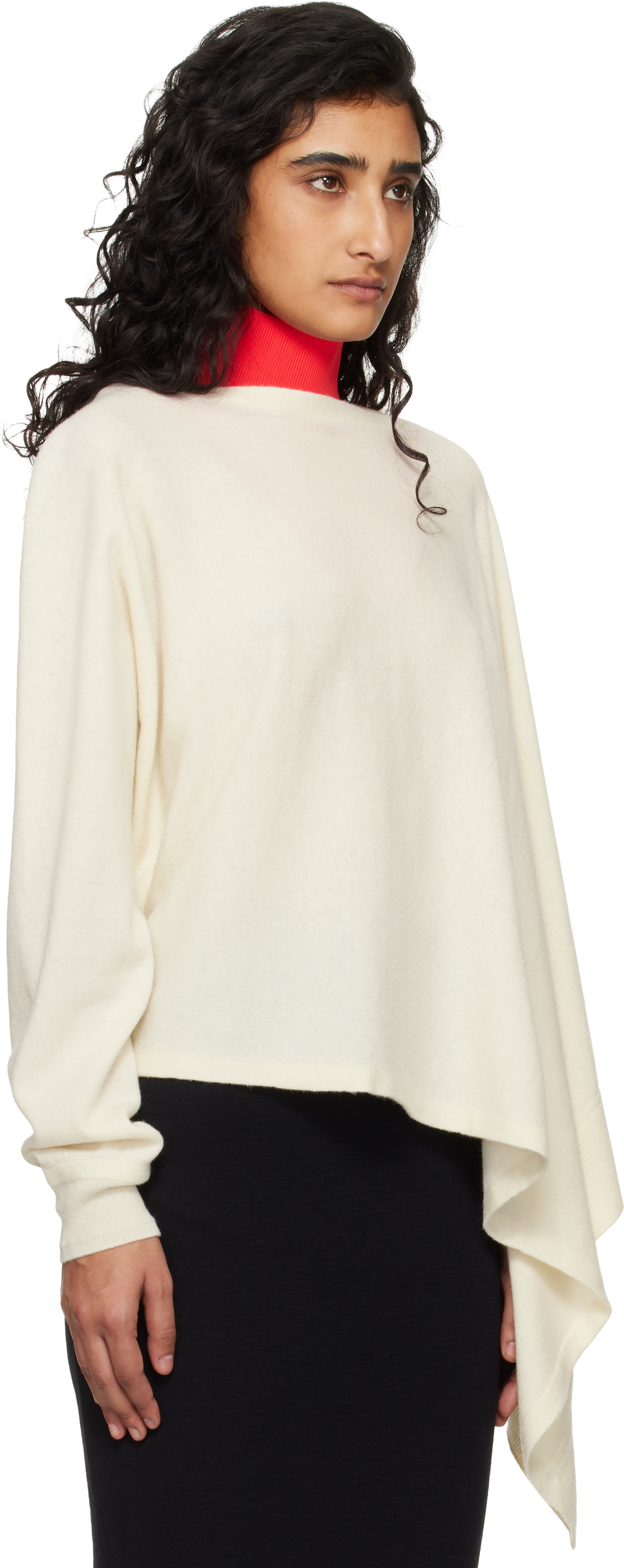 Jil Sander: Red Knit Large Bib Dickey | SSENSE