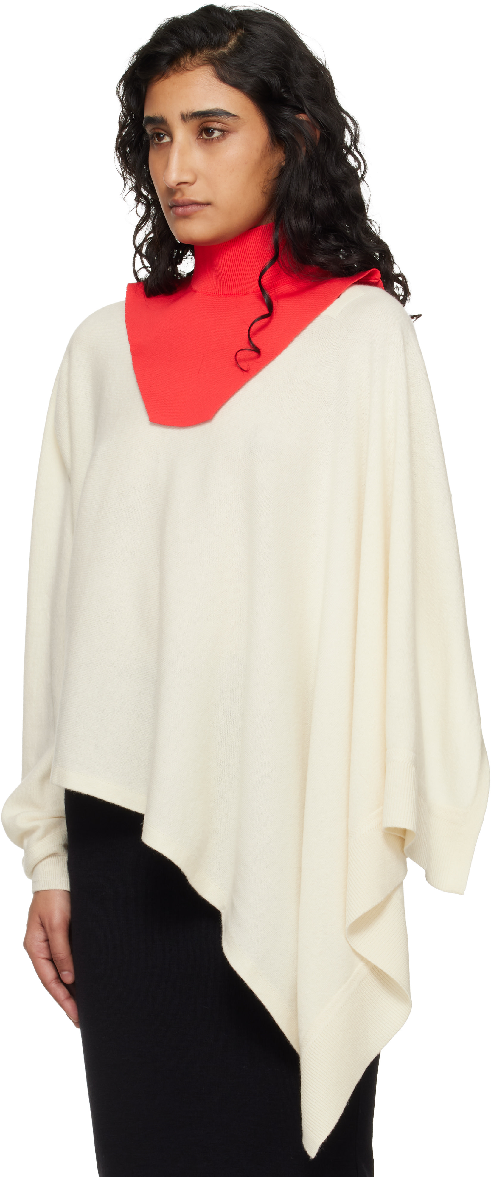 Jil Sander: Red Knit Large Bib Dickey | SSENSE