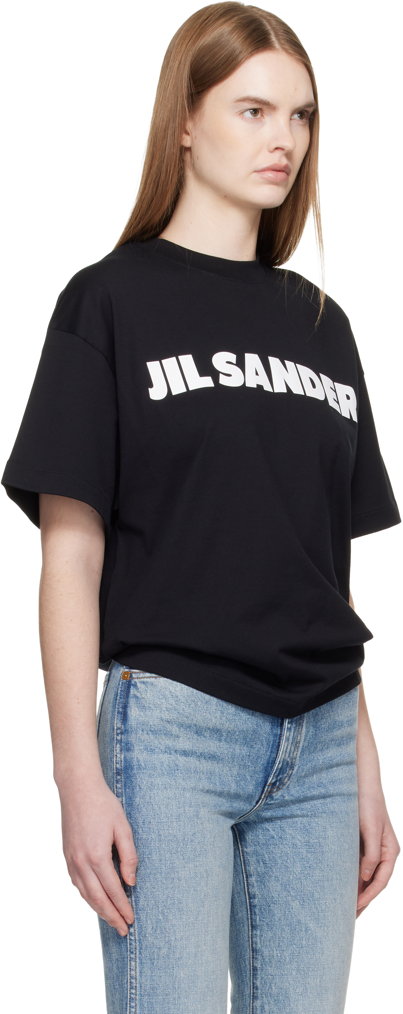 Jil Sander: Black Logo T-Shirt | SSENSE