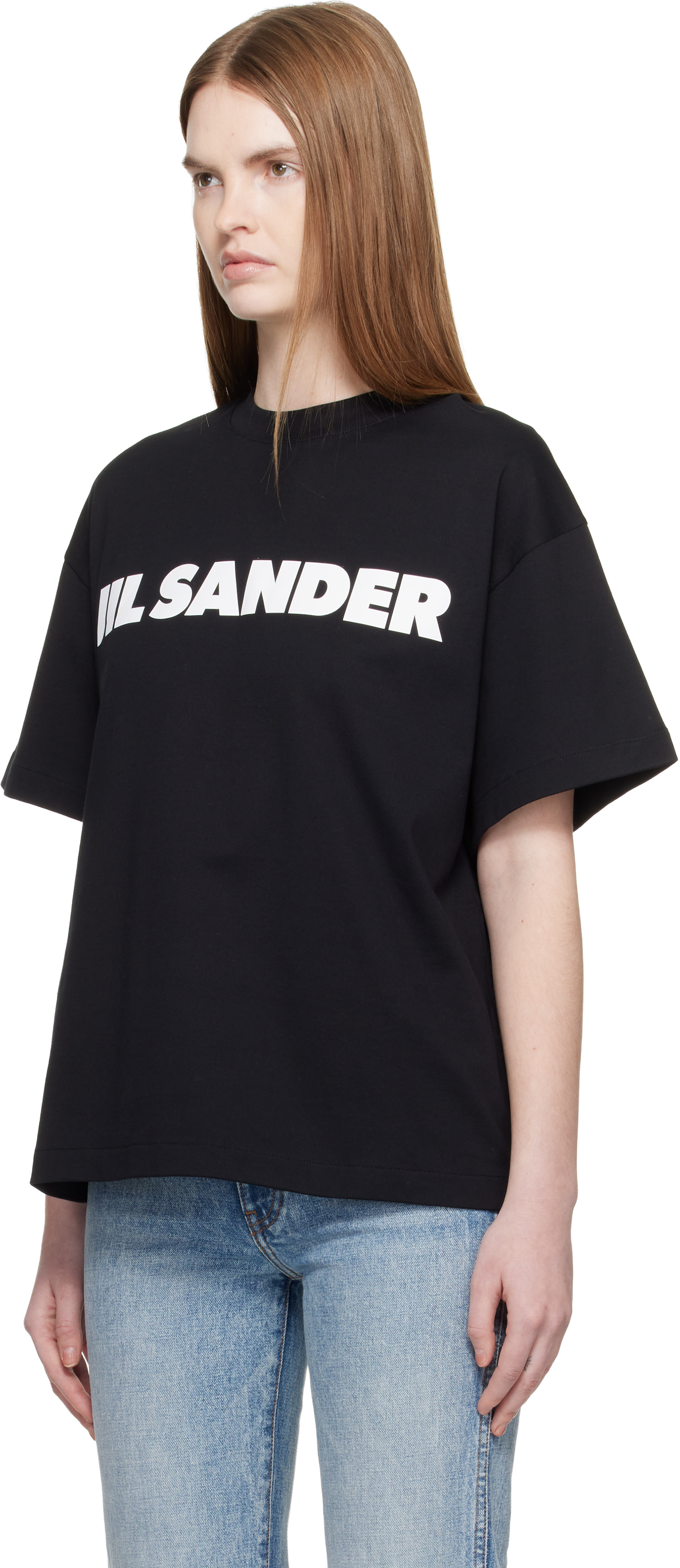 Jil Sander: Black Logo T-Shirt | SSENSE
