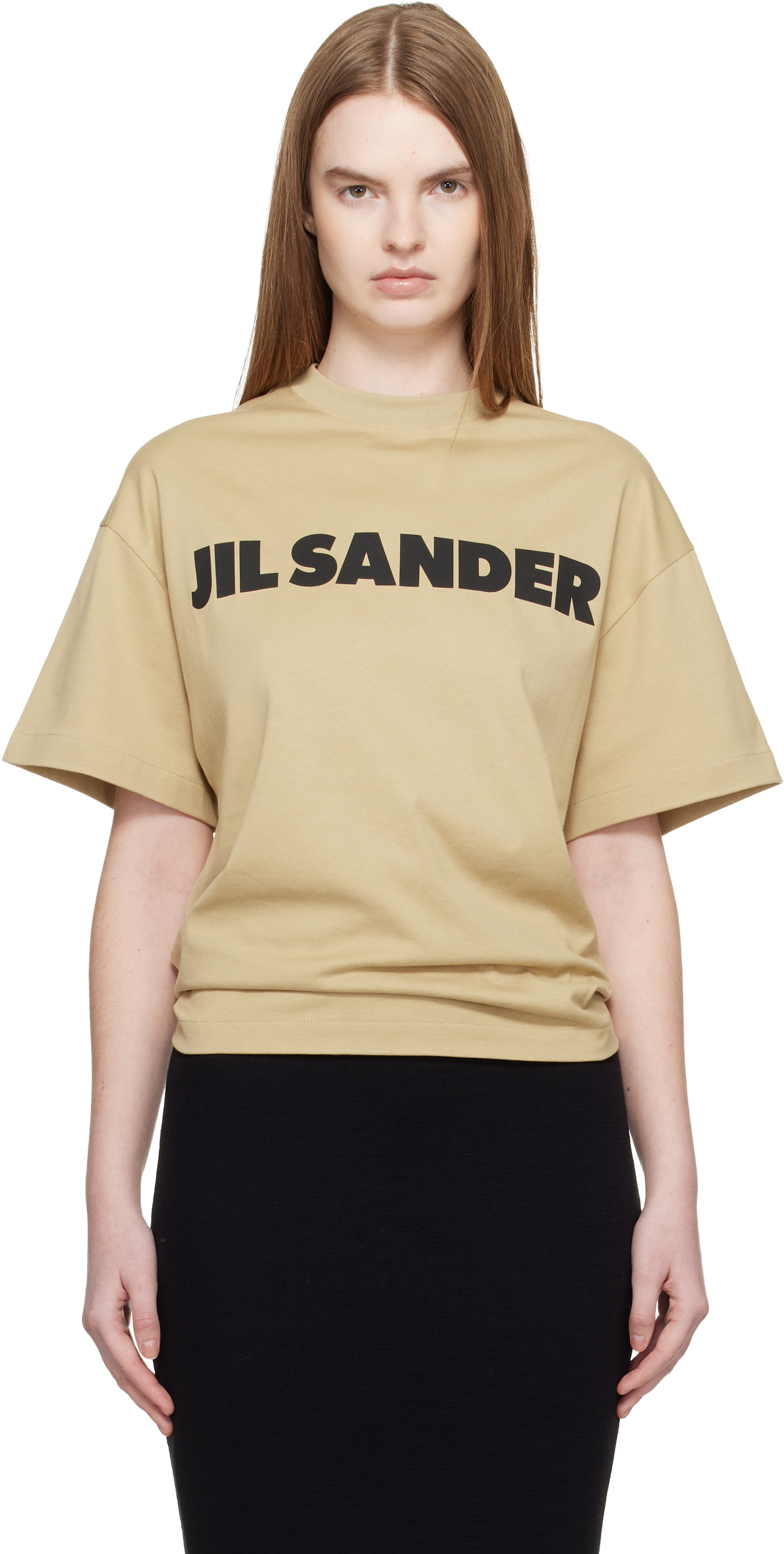 Jil Sander - T-shirt beige à logo