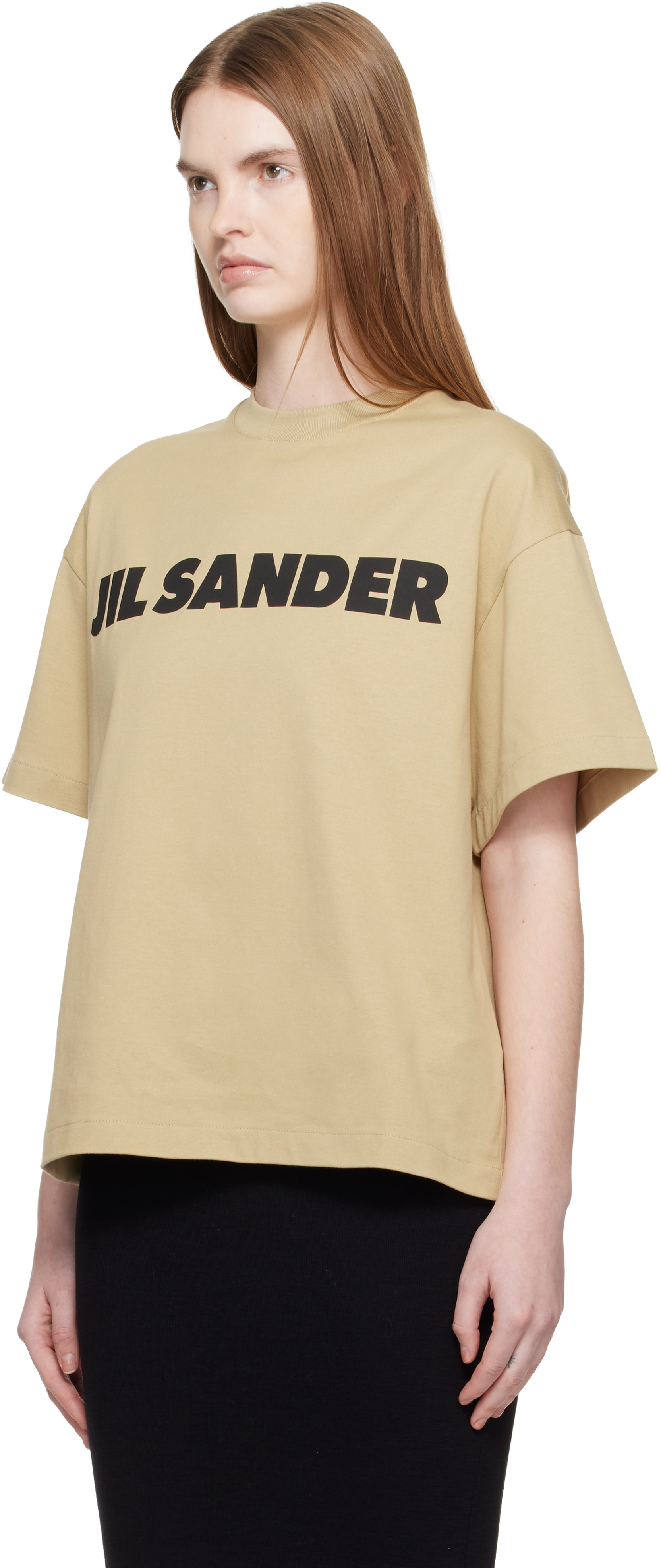 Jil Sander - T-shirt beige à logo