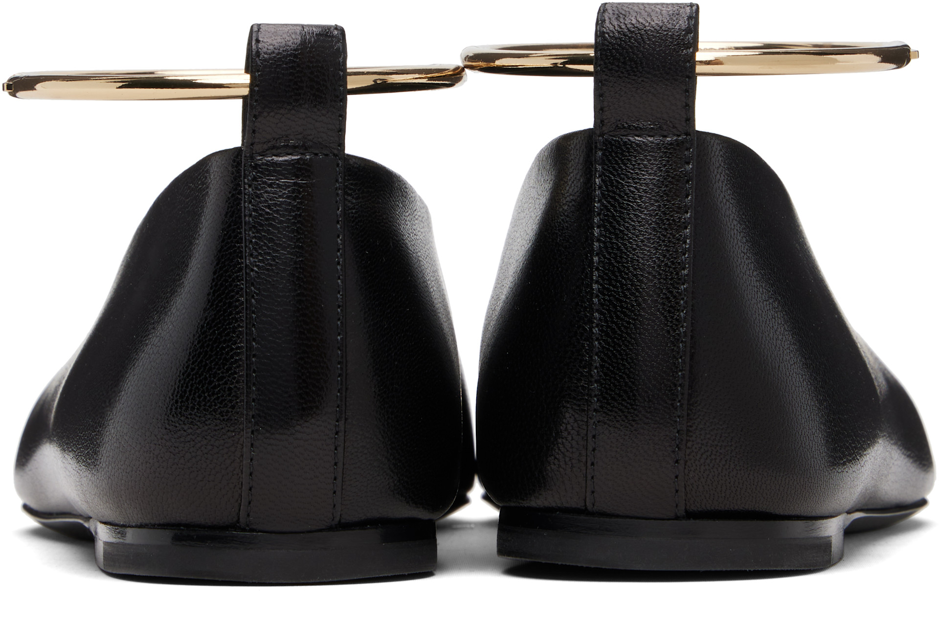 Jil Sander: ブラック Ring フラットシューズ | SSENSE 日本 Jil Sander: ブラック Ring フラットシューズ | SSENSE 日本
