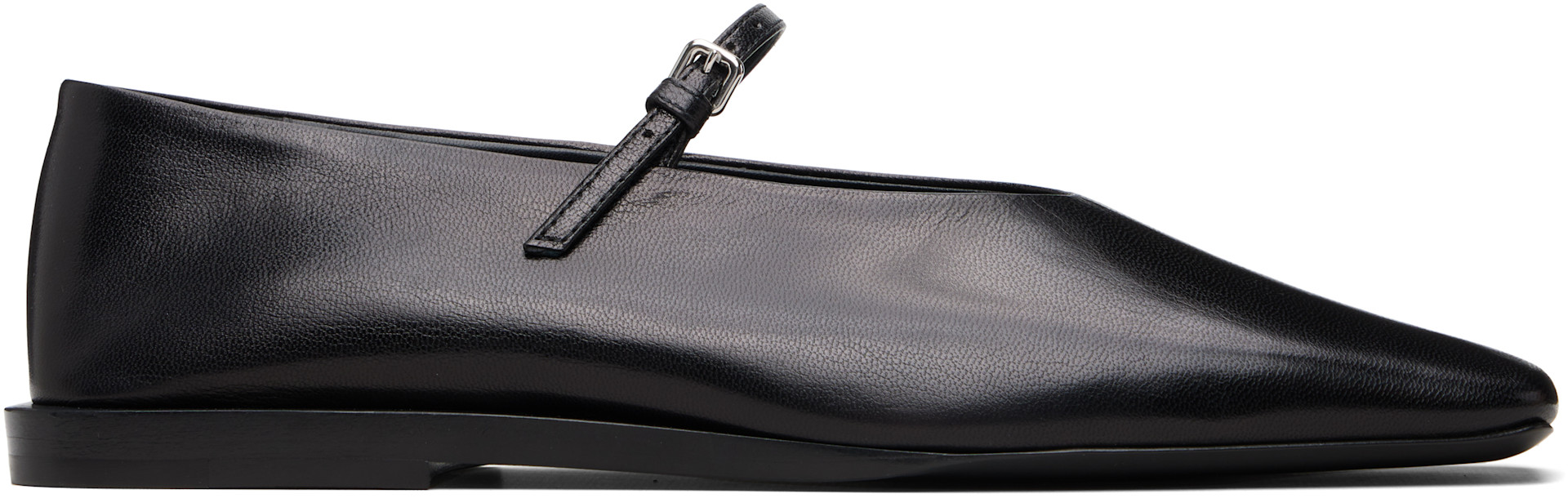 Jil Sander - Ballerines noires à bride à boucle