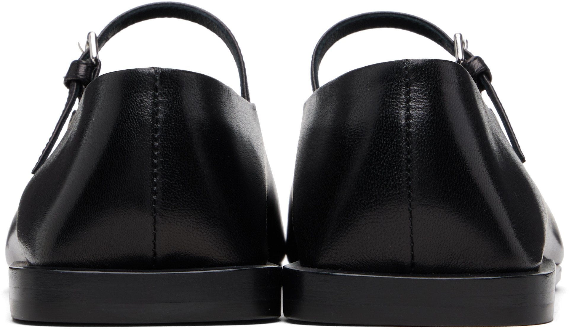 Jil Sander - Ballerines noires à bride à boucle