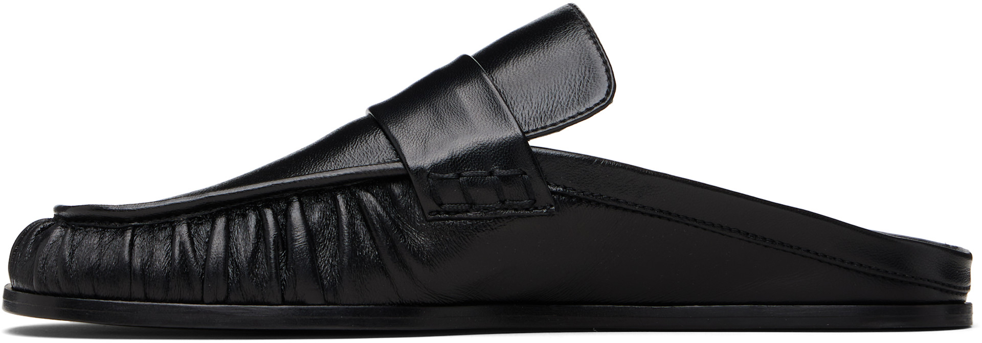 Jil Sander: Black Moc Toe Loafers | SSENSE