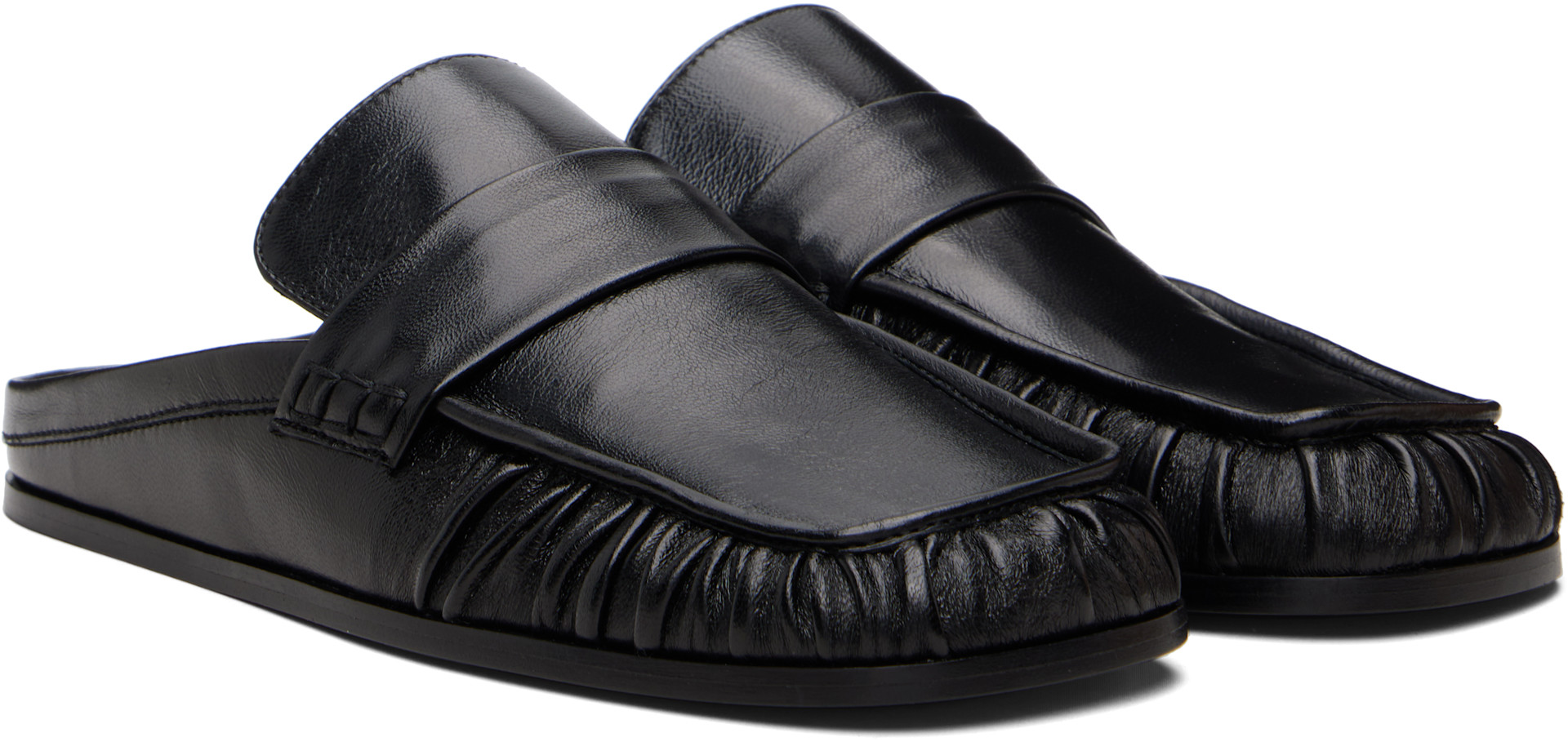 Jil Sander: Black Moc Toe Loafers | SSENSE