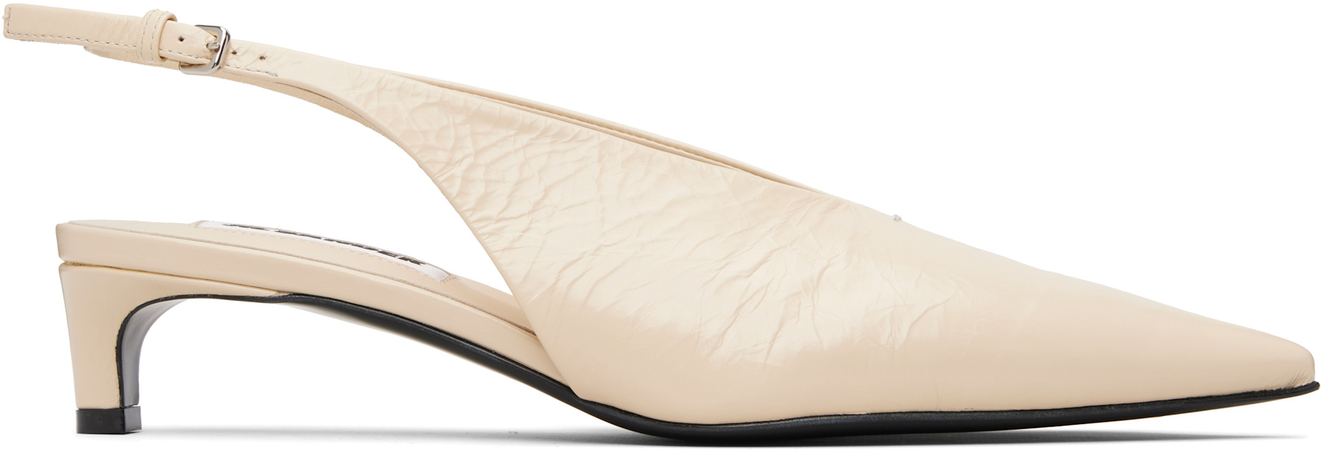 Jil Sander - Escarpins blanc cassé à bride arrière