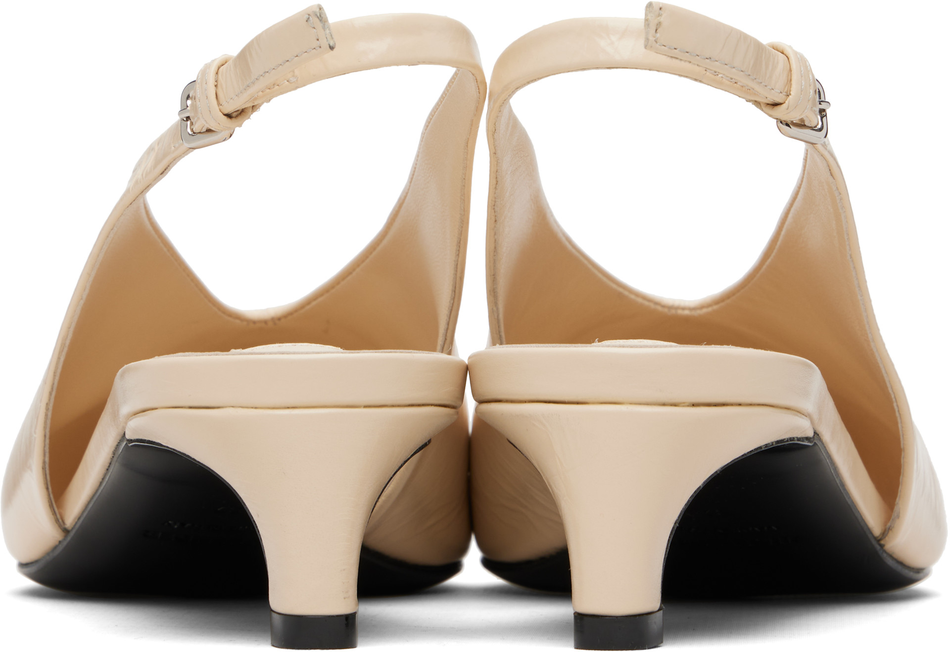 Jil Sander - Escarpins blanc cassé à bride arrière