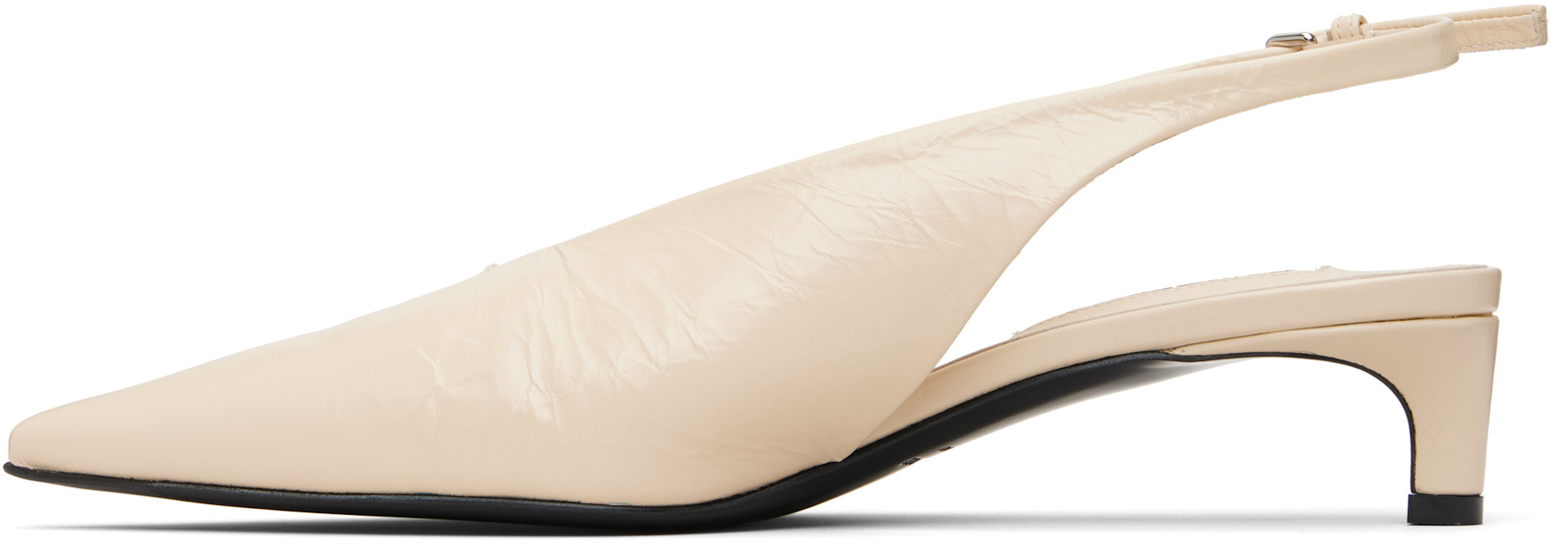 Jil Sander - Escarpins blanc cassé à bride arrière