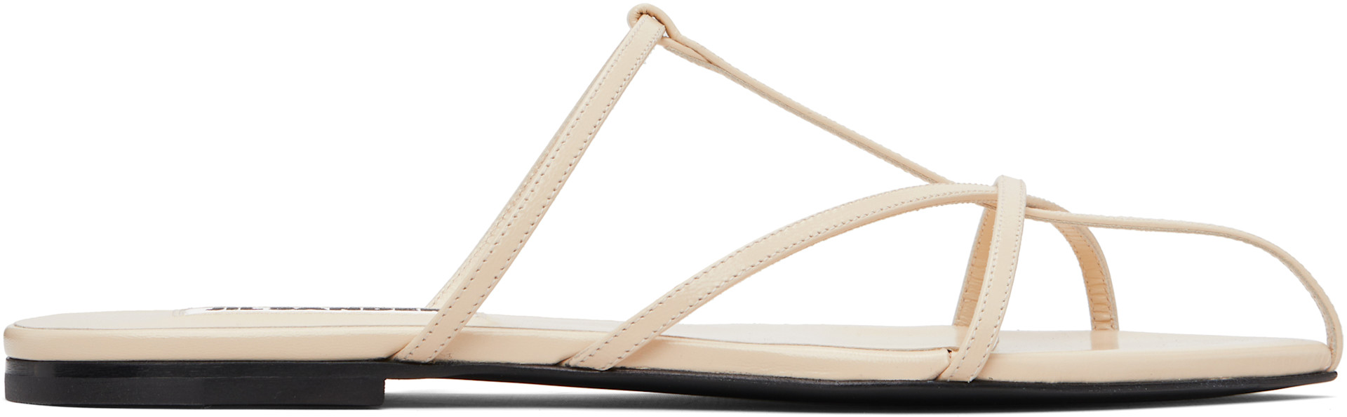 Jil Sander: Off-White Cage Flat Sandals | SSENSE