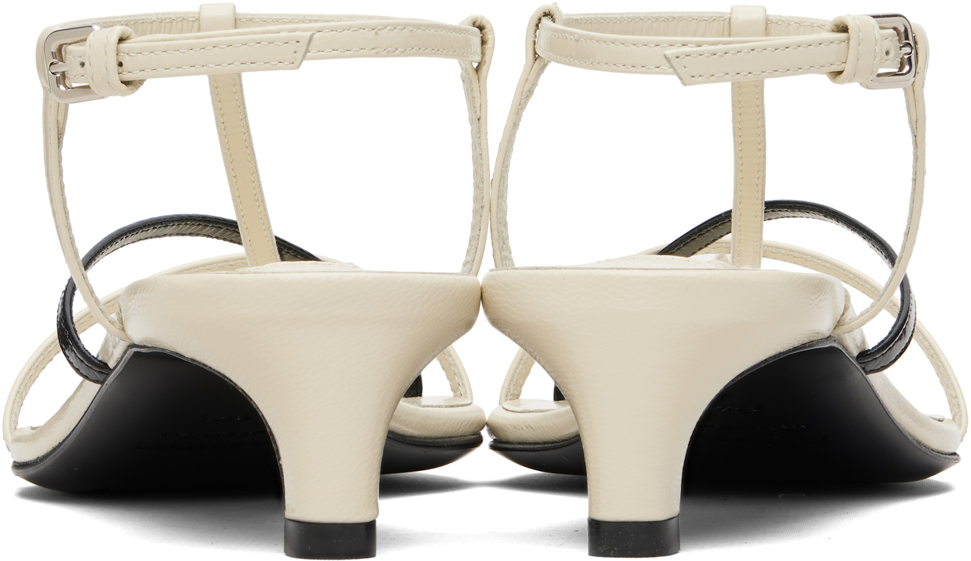 Jil Sander: Off-White Cage Low Heeled Sandals | SSENSE