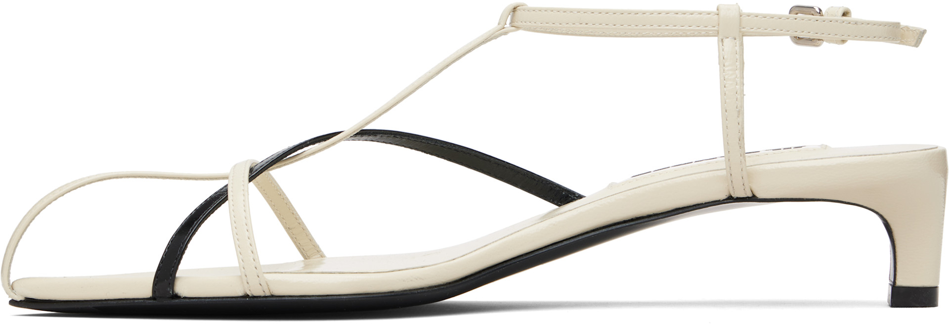 Jil Sander: Off-White Cage Low Heeled Sandals | SSENSE