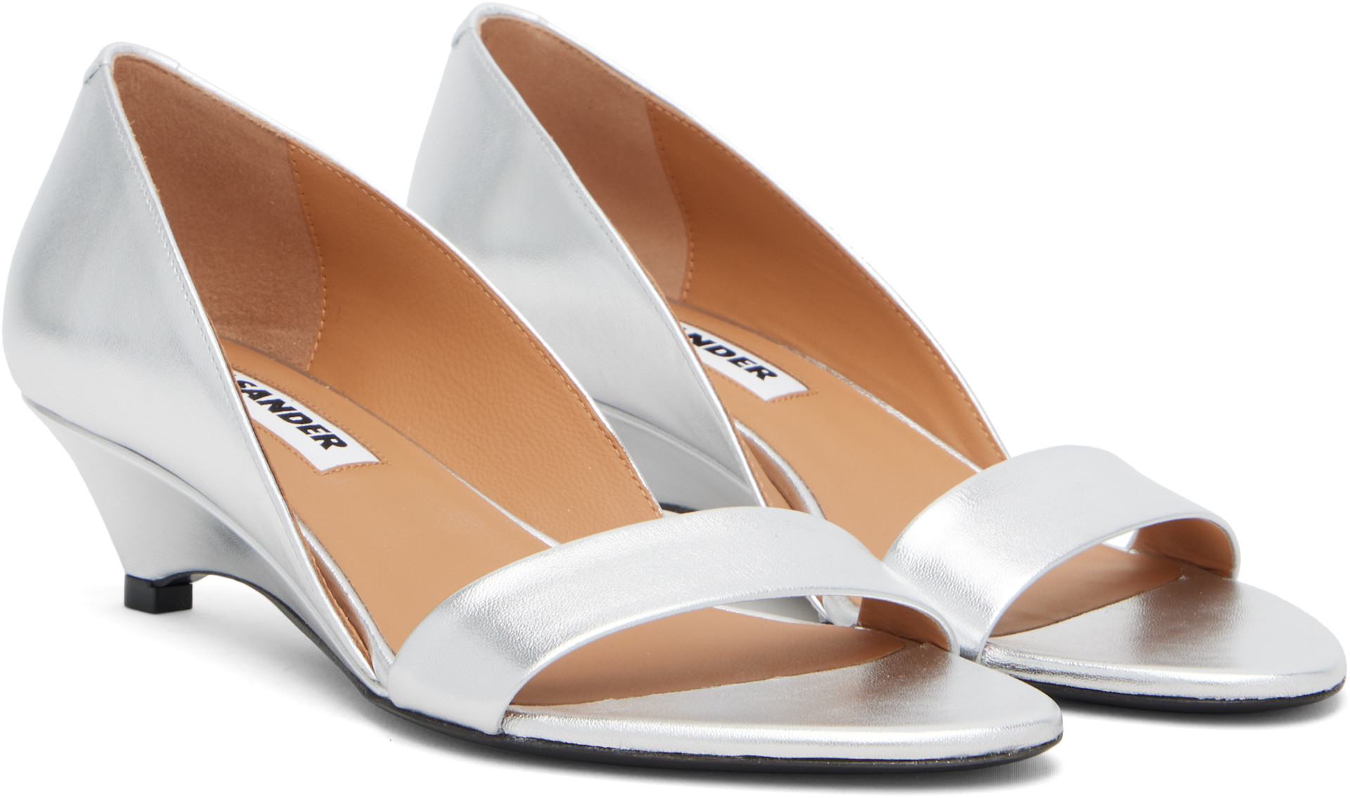 Jil Sander - Sandales à talon argentées