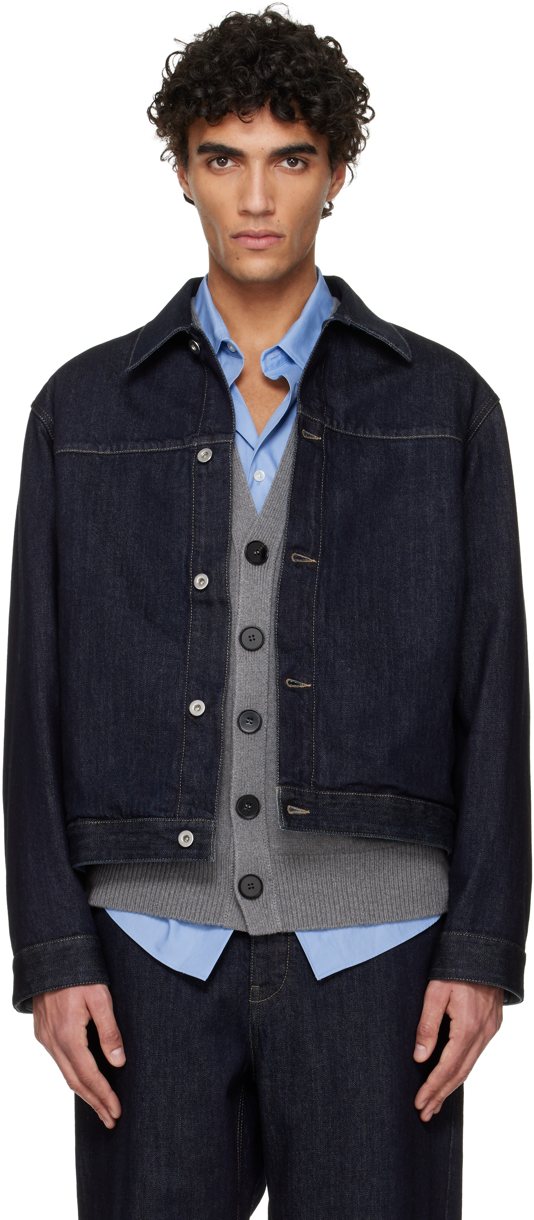NAOTO　jil sanderブルゾン Jil Sander: Navy Blouson Jacket | SSENSE
