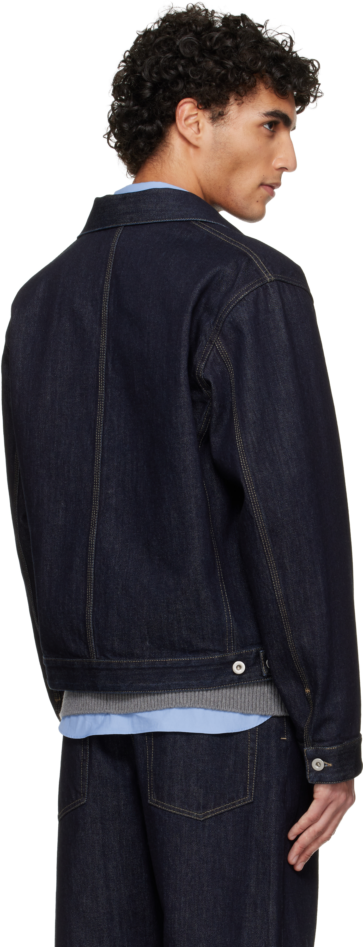 Jil Sander: Navy Blouson Jacket | SSENSE
