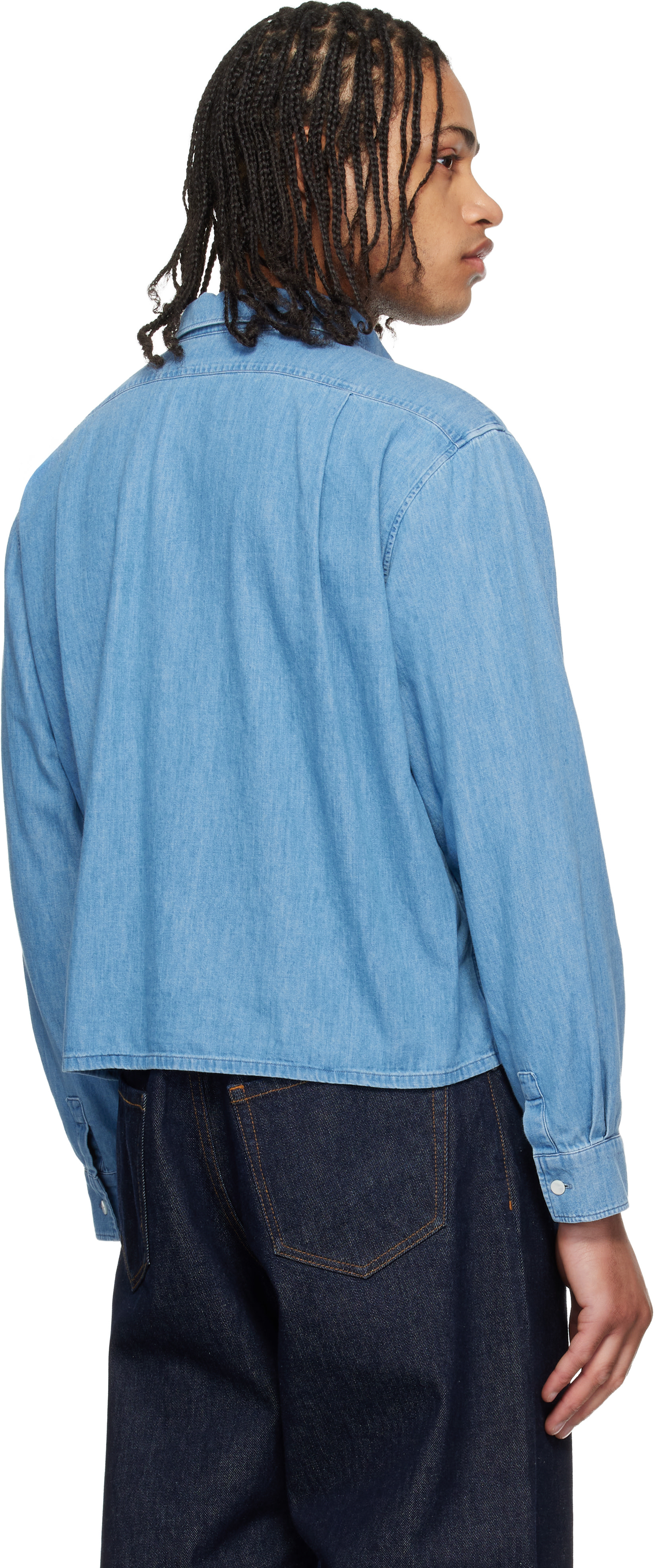 Jil Sander - Chemise bleue traitée