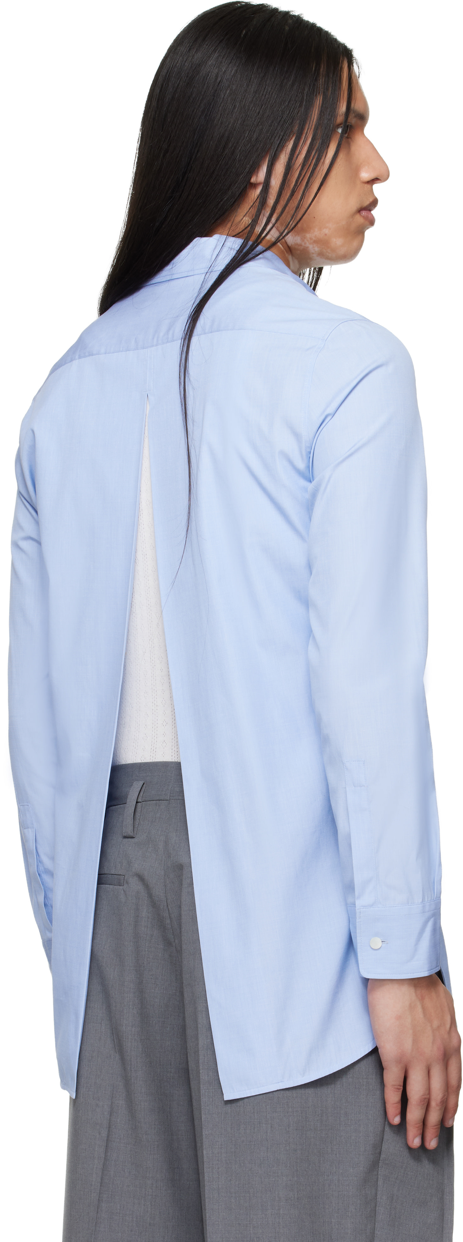 Jil Sander - Chemise bleue à dos ouvert
