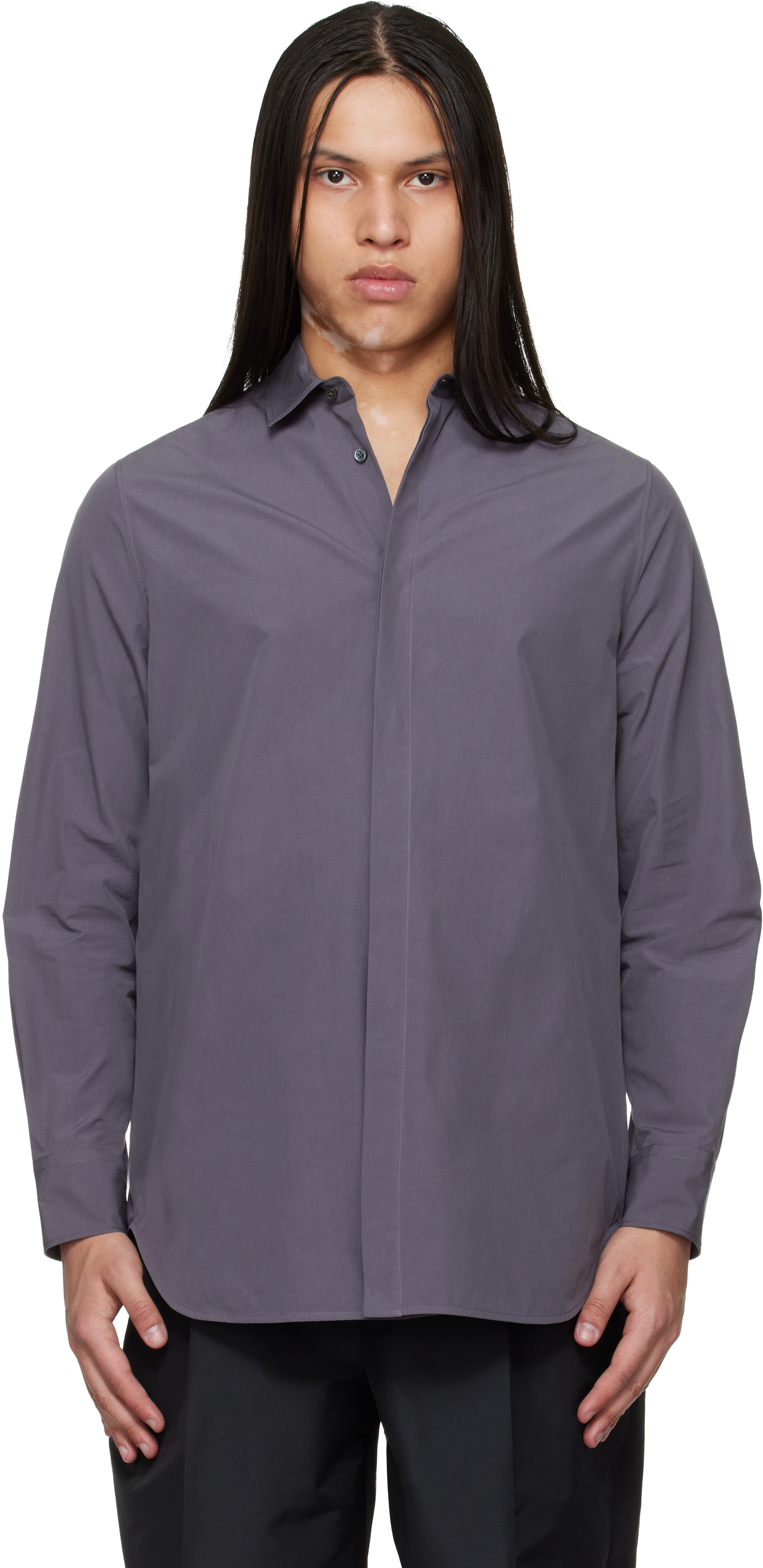 Jil Sander - Chemise grise à dos ouvert