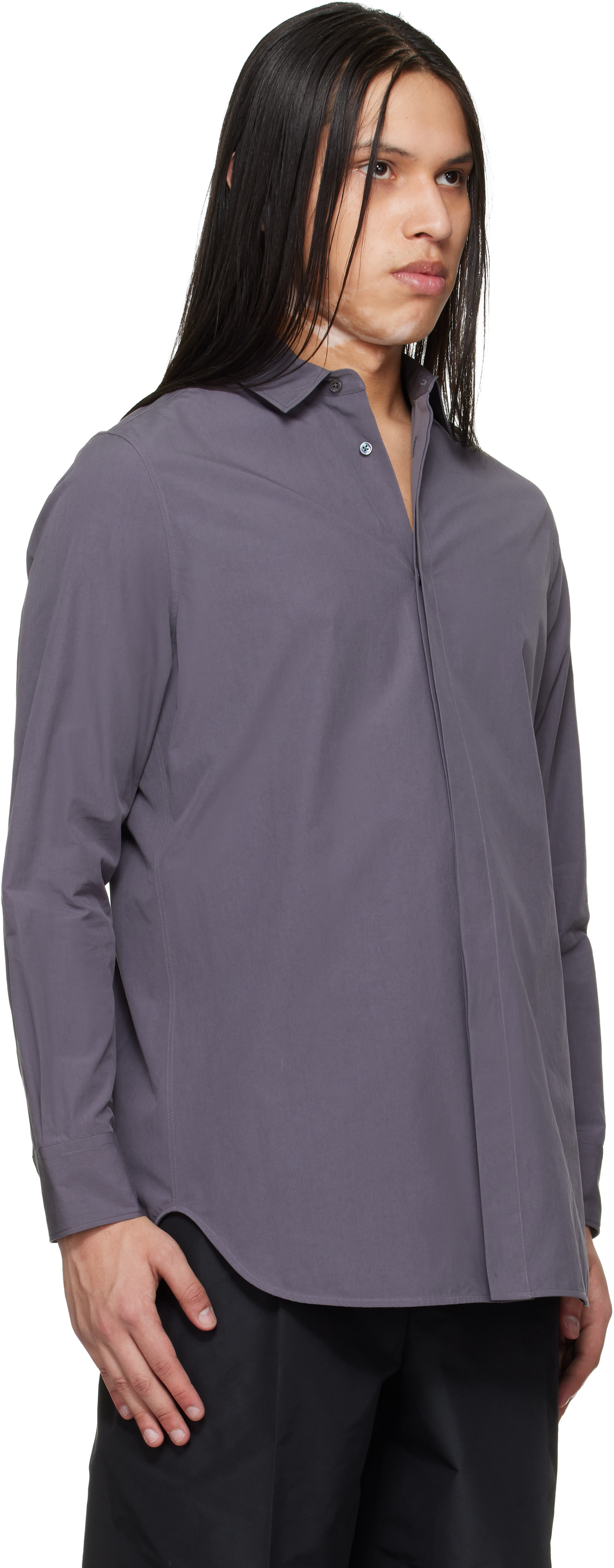 Jil Sander - Chemise grise à dos ouvert
