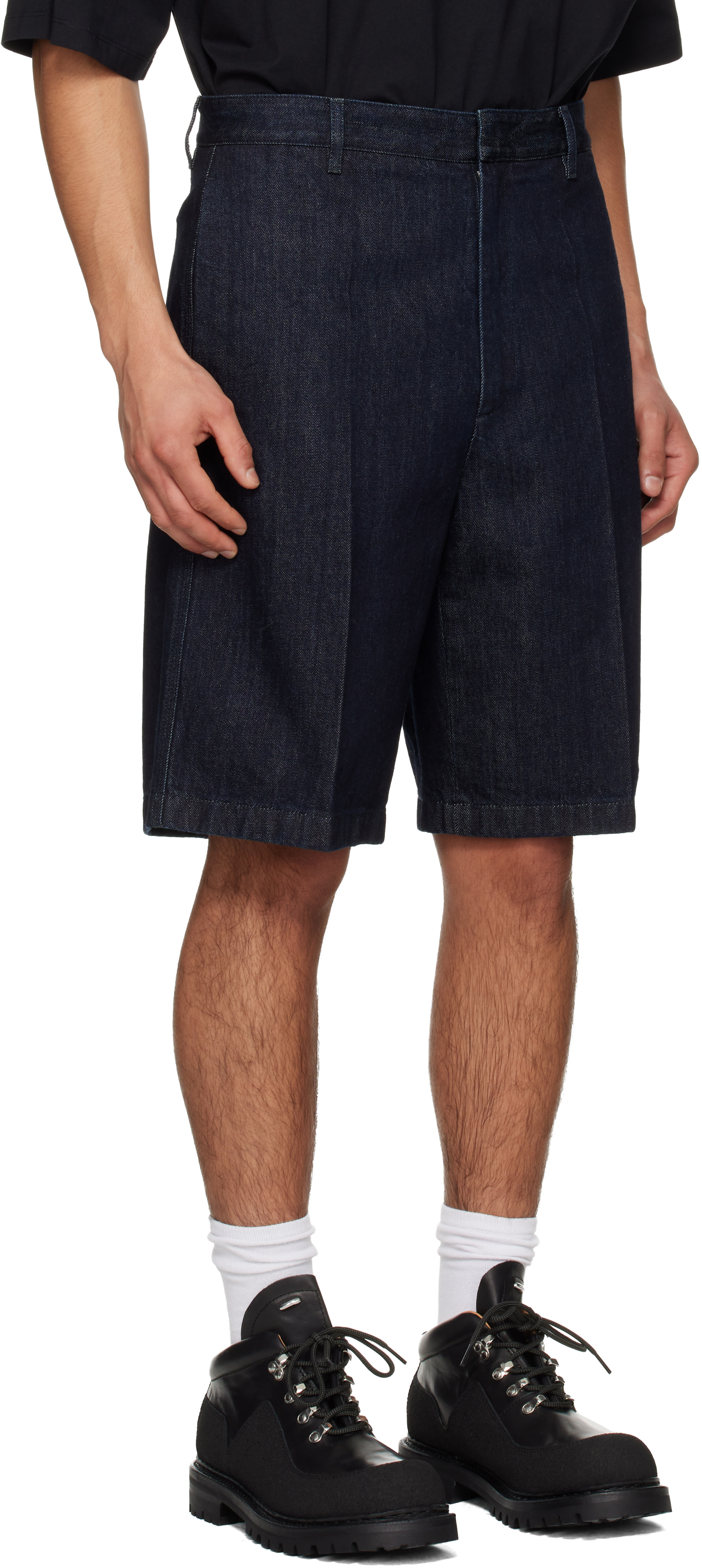 パンツ JIL SANDER 2022ss quilted shorts Jil Sander: Navy Lightweight Denim Shorts | SSENSE
