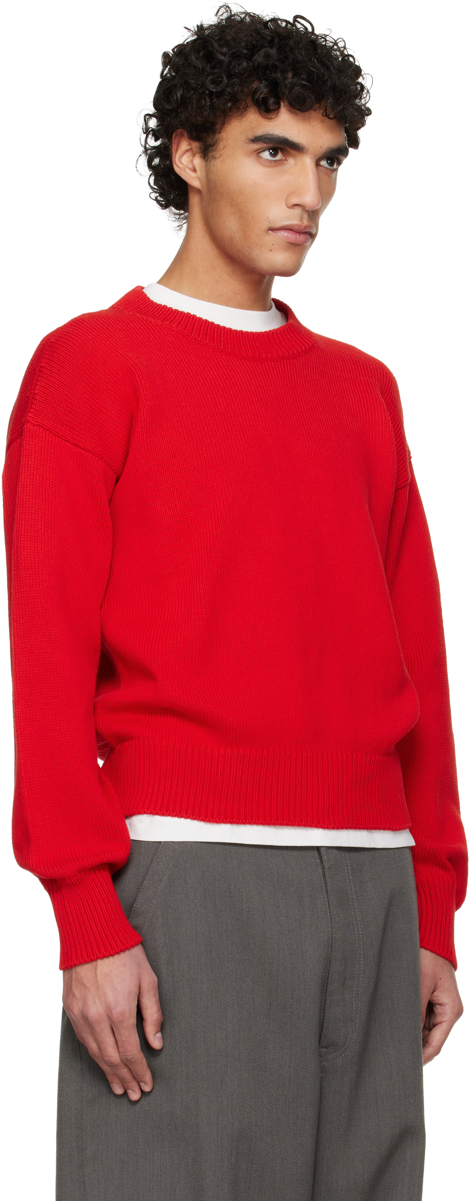 Jil Sander - Pull rouge en coton