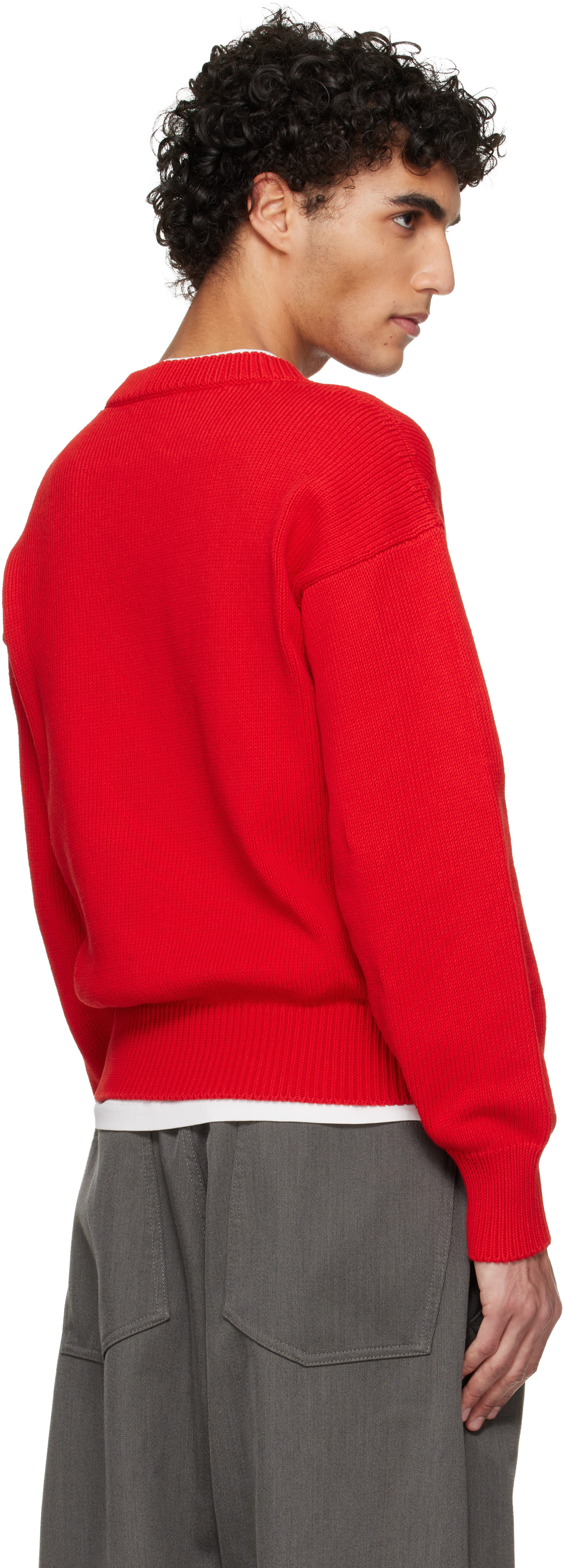 Jil Sander - Pull rouge en coton