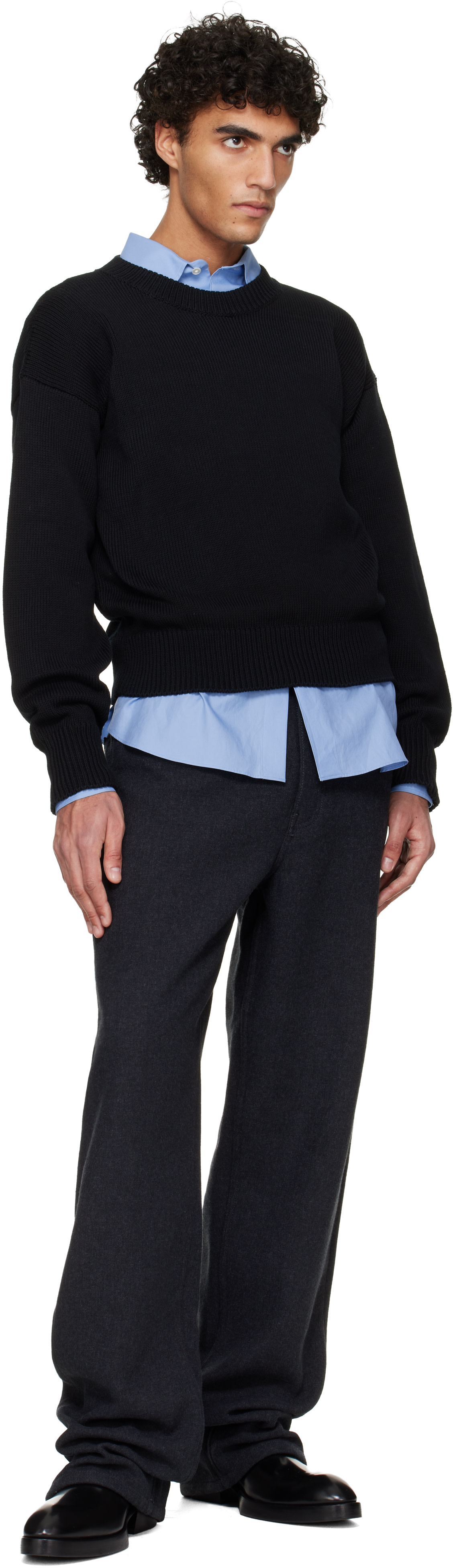 Jil Sander - Pull noir en coton