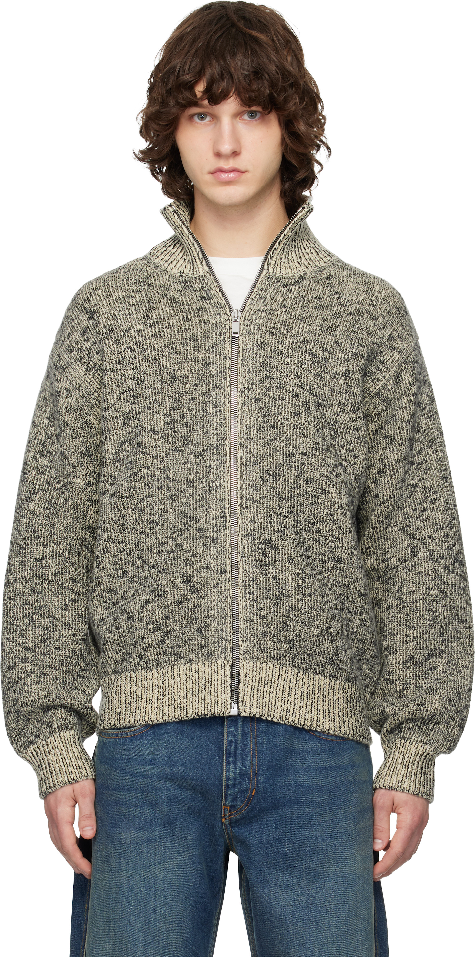 Jil Sander - グレー ニット トラックジャケット