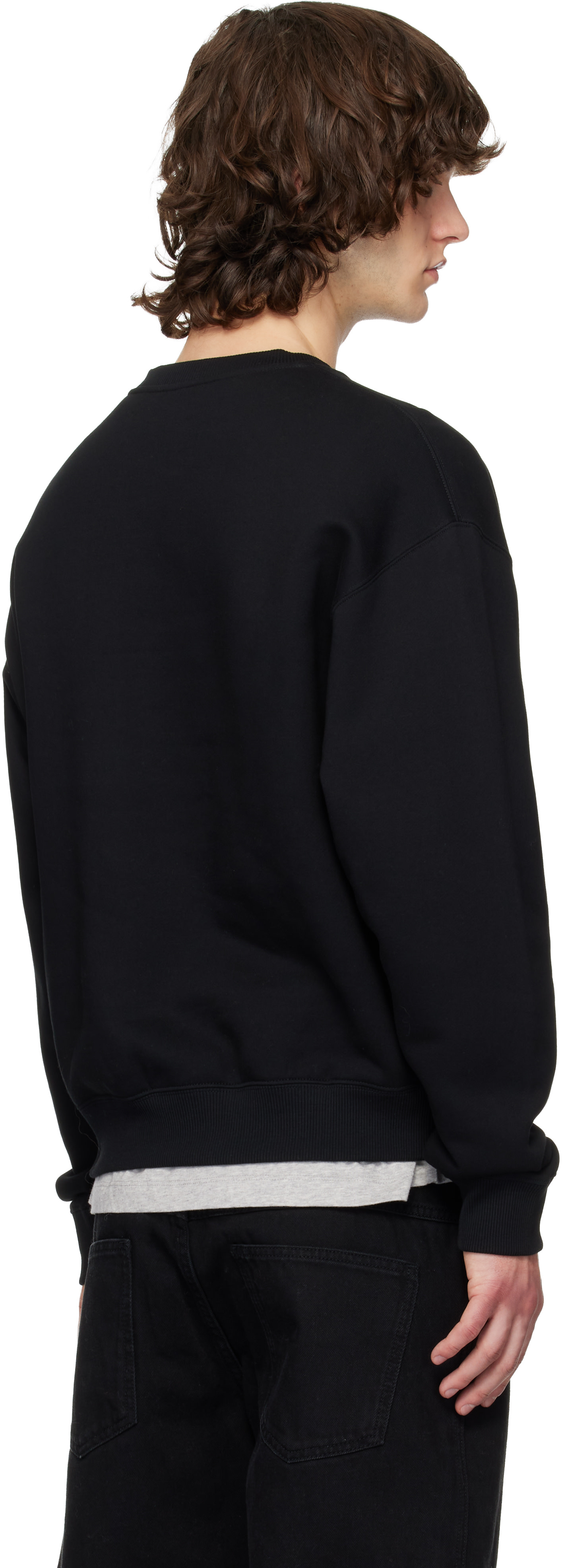 Jil Sander - Pull molletonné noir à logo