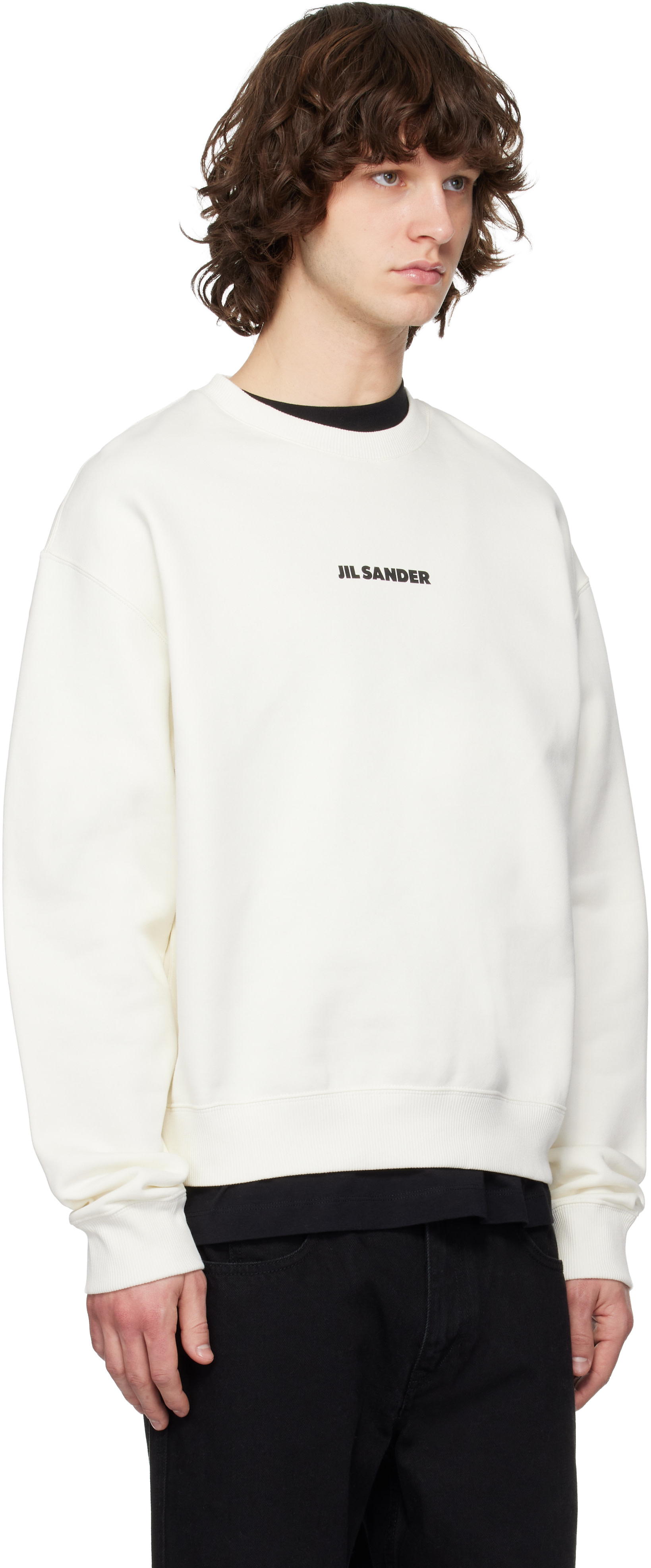 Jil Sander - 오프 화이트 로고 스웨트셔츠