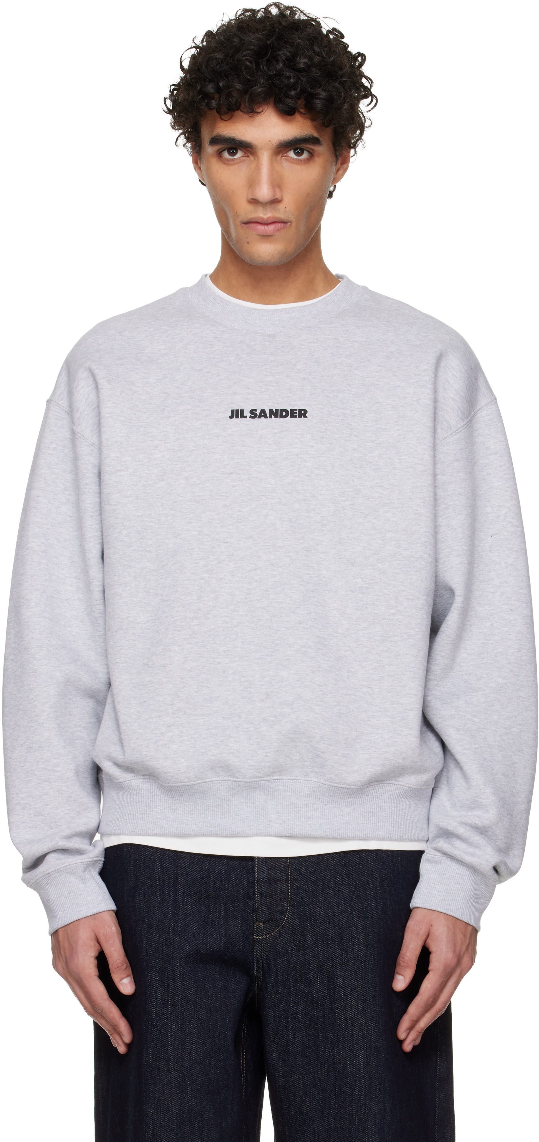Jil Sander - 그레이 프린트 스웨트셔츠