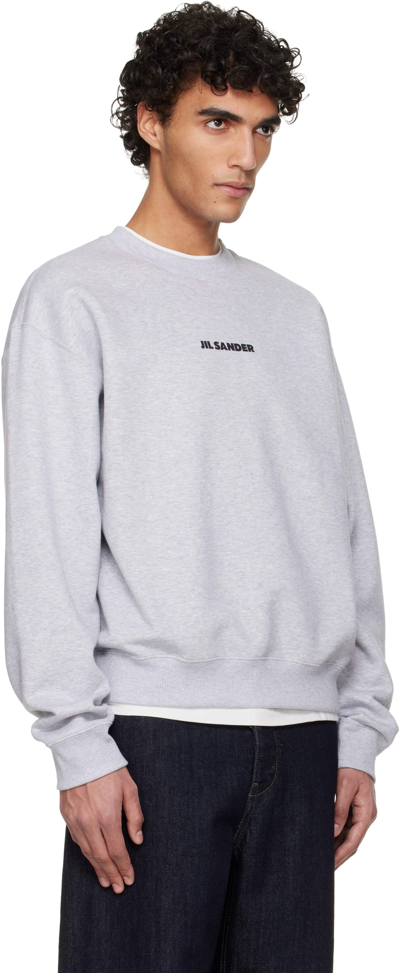 Jil Sander: Gray Printed Sweatshirt | SSENSE