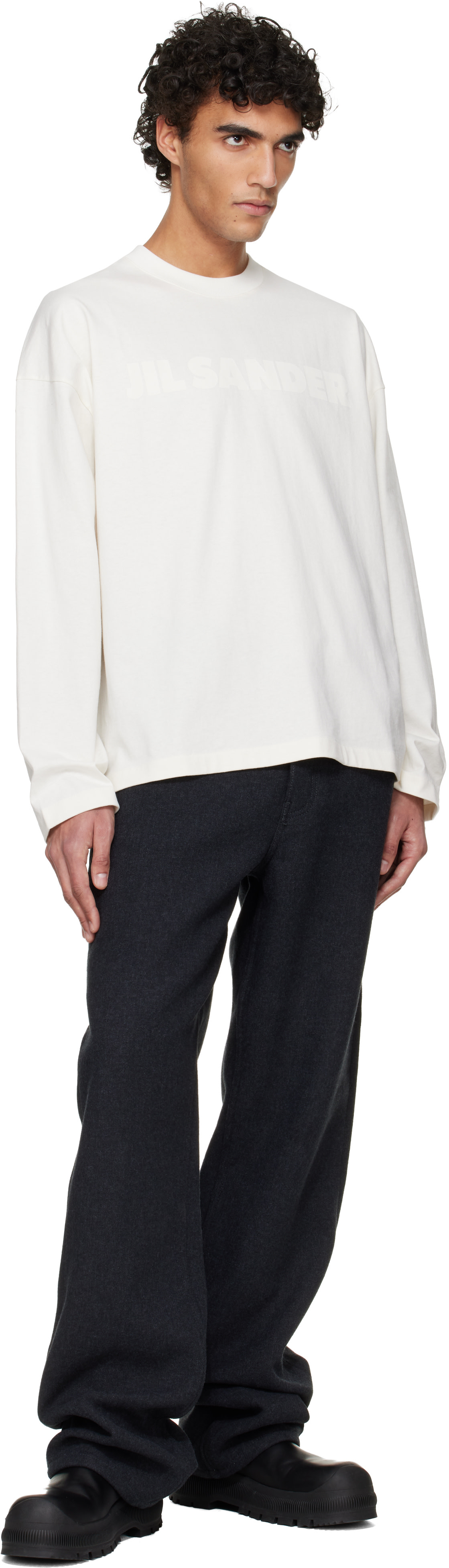 Jil Sander: White Logo T-shirt | SSENSE