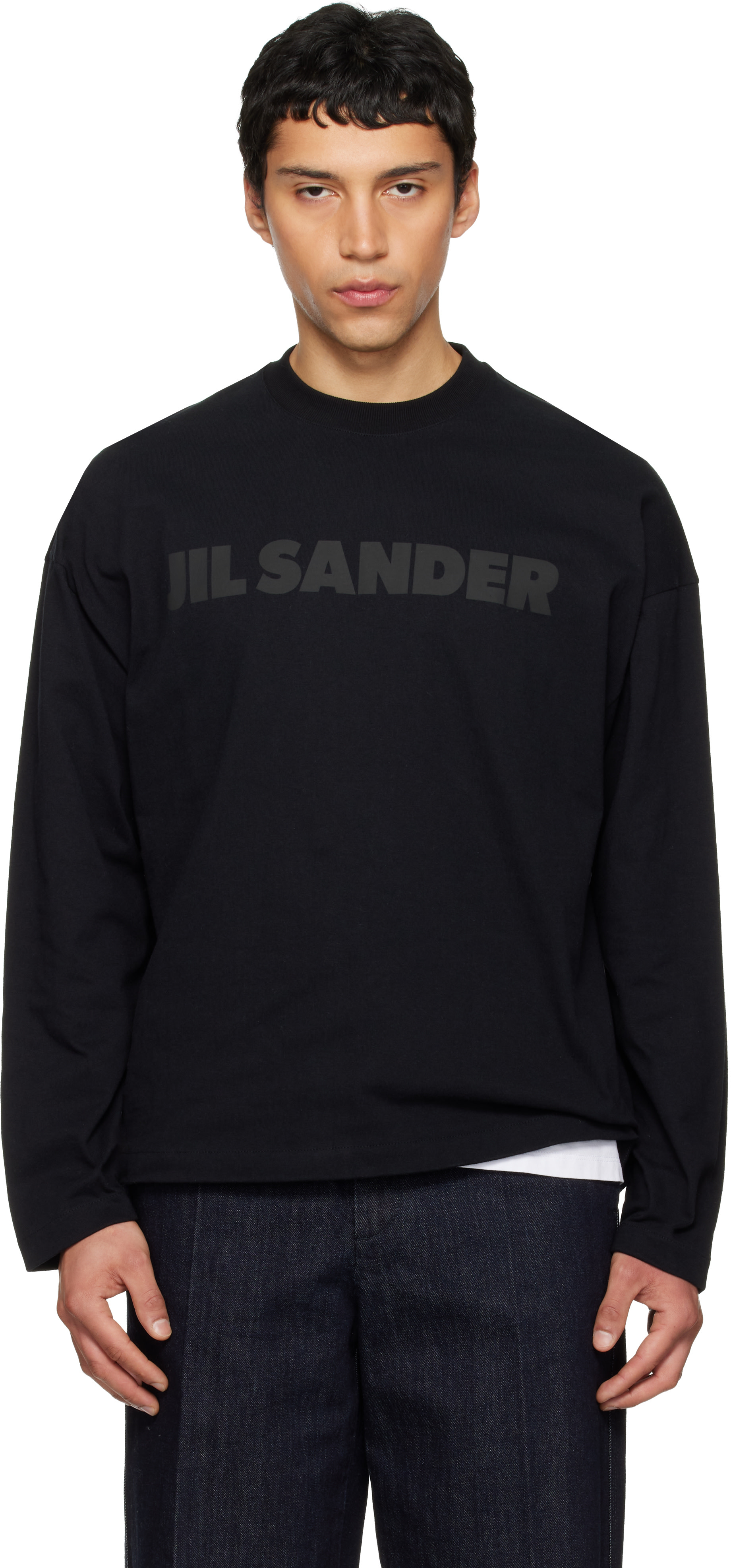 Jil Sander - 블랙 로고 티셔츠
