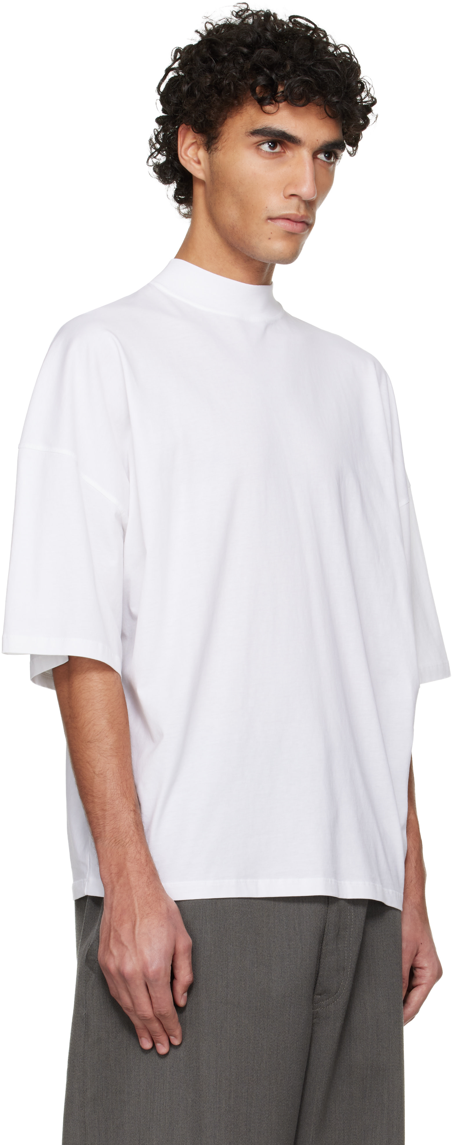 JIL SANDER ホワイト タートルネック Tシャツ L Jil Sander: White Cotton Mock-Neck T-shirt | SSENSE United Kingdom